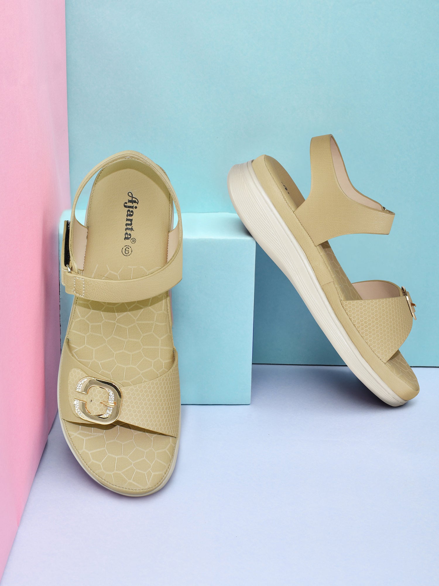 Ajanta Women Flat Sandal / Anti-Skid Grip for Confident Walking / Stable & Comfortable Steps EL4001