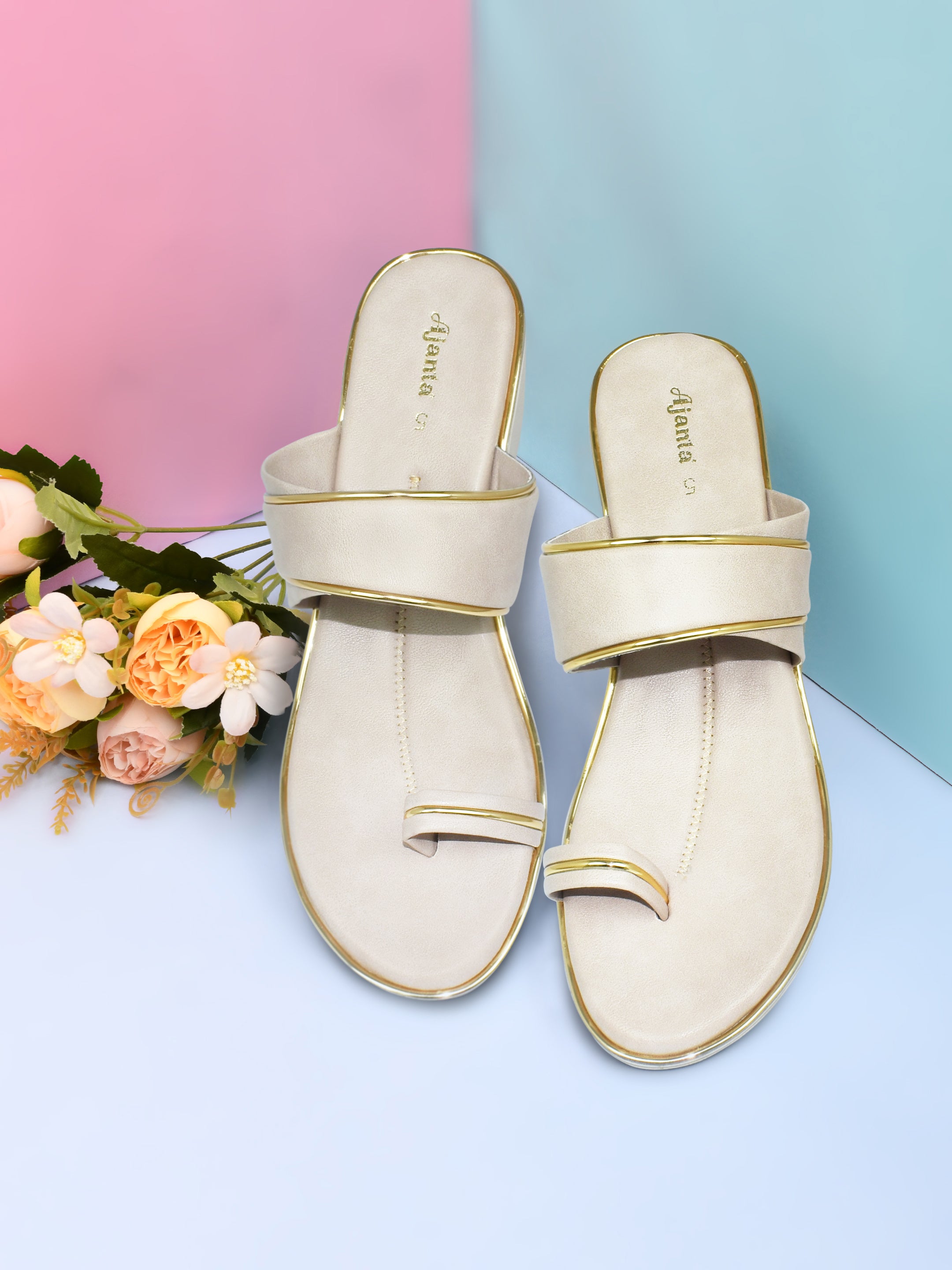 Ajanta Women Heel Sandal / Anti-Skid Sandal / Flat Fashion Slip-On Sandal