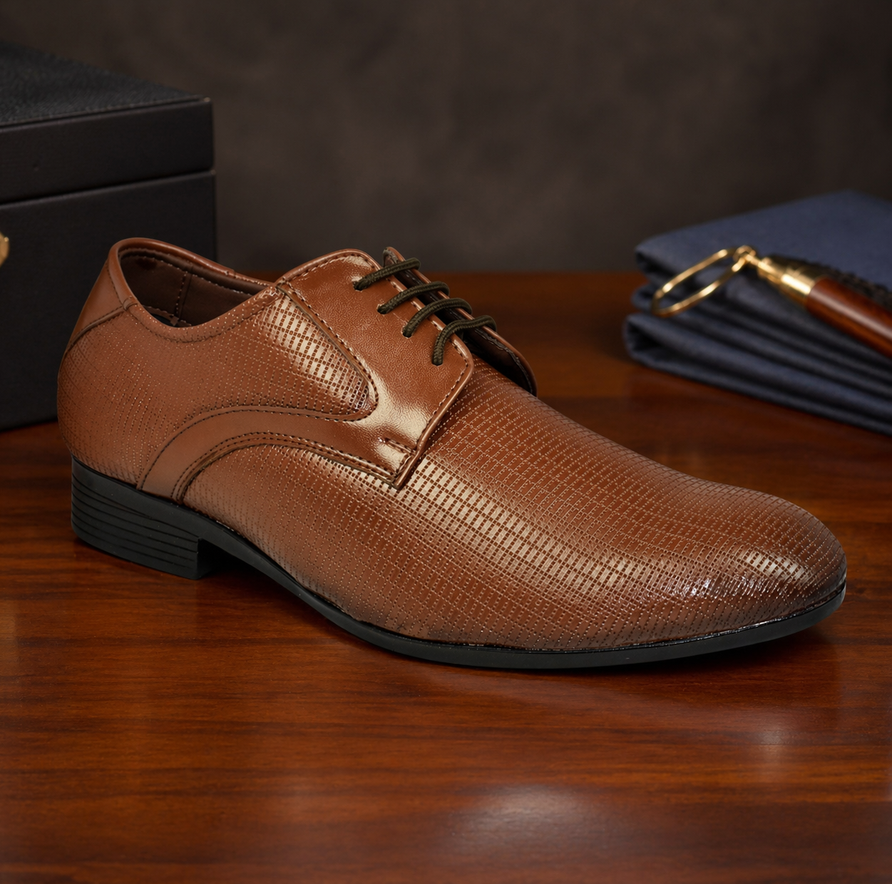 Imperio by Ajanta Men’s Tan Lace-Up Formal Shoes