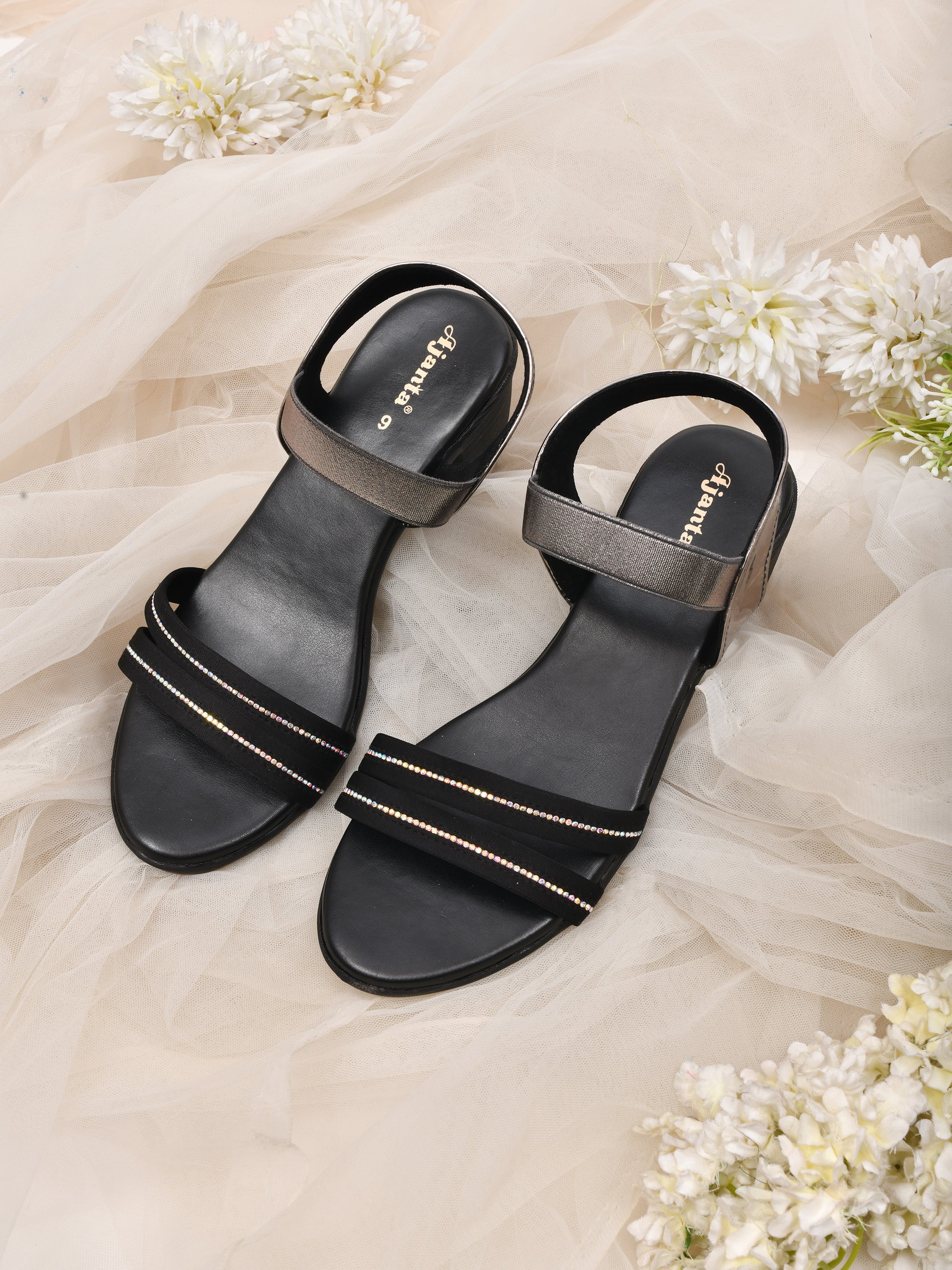 Ajanta Women Heel Sandal / Heels with Anti-Skid Sole / Trendy Design with Secure Grip for Daily Use EL4007