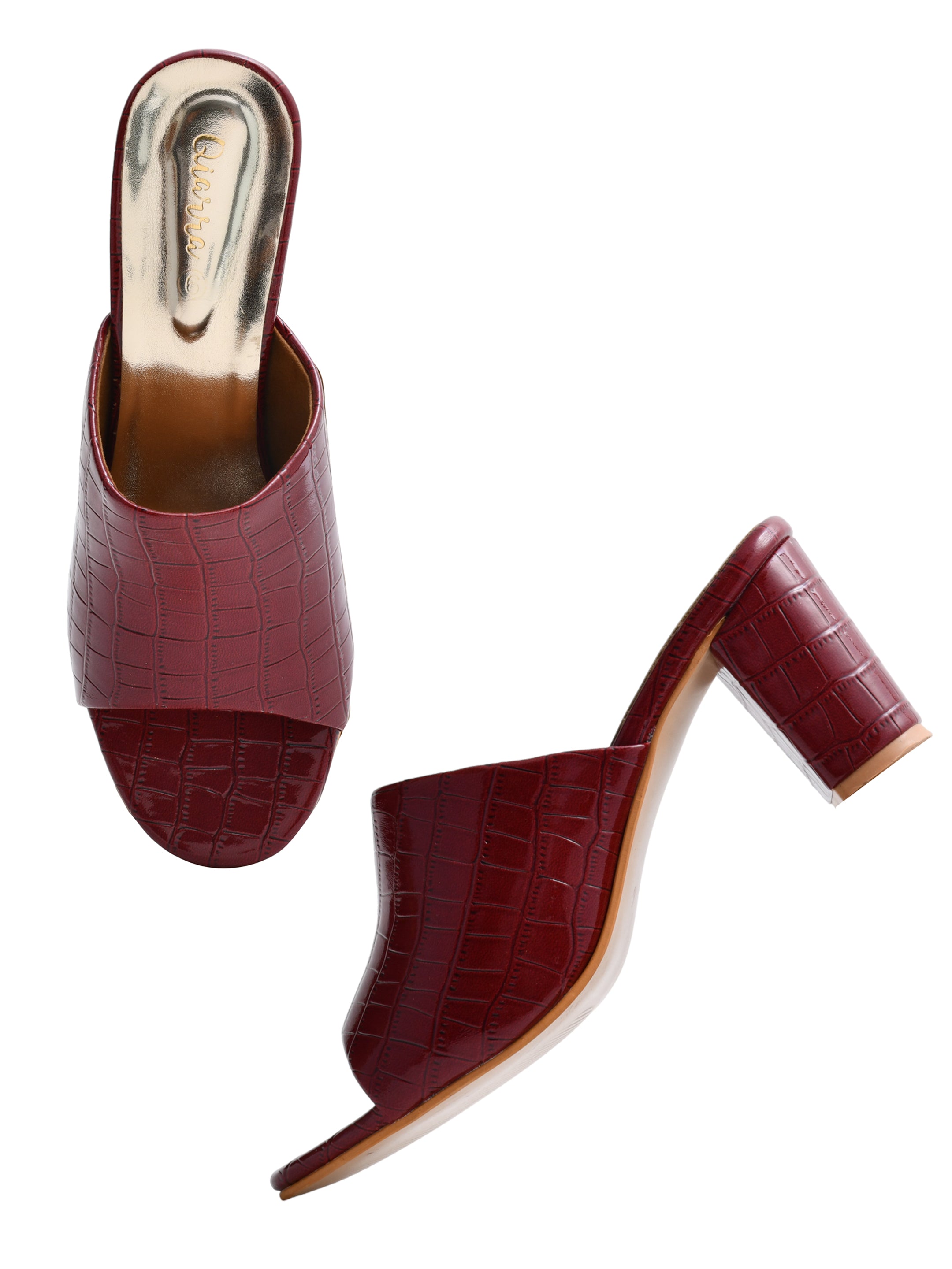 Ajanta Women Heel Sandal / Wedge Heels with Stylish Comfort / Stylish Slip-On with Square Block Heel EL3002