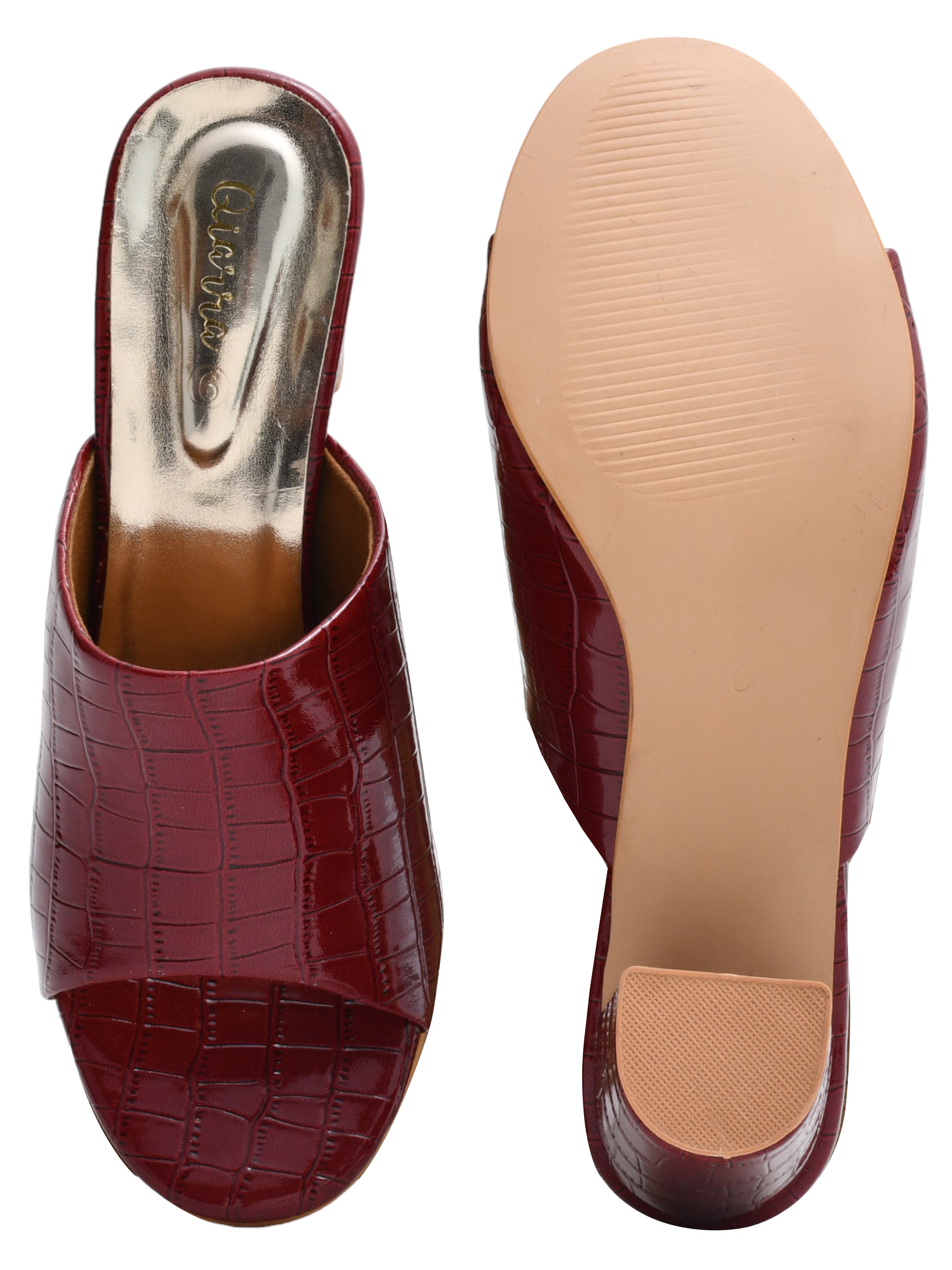 Ajanta Women Heel Sandal / Wedge Heels with Stylish Comfort / Stylish Slip-On with Square Block Heel EL3002