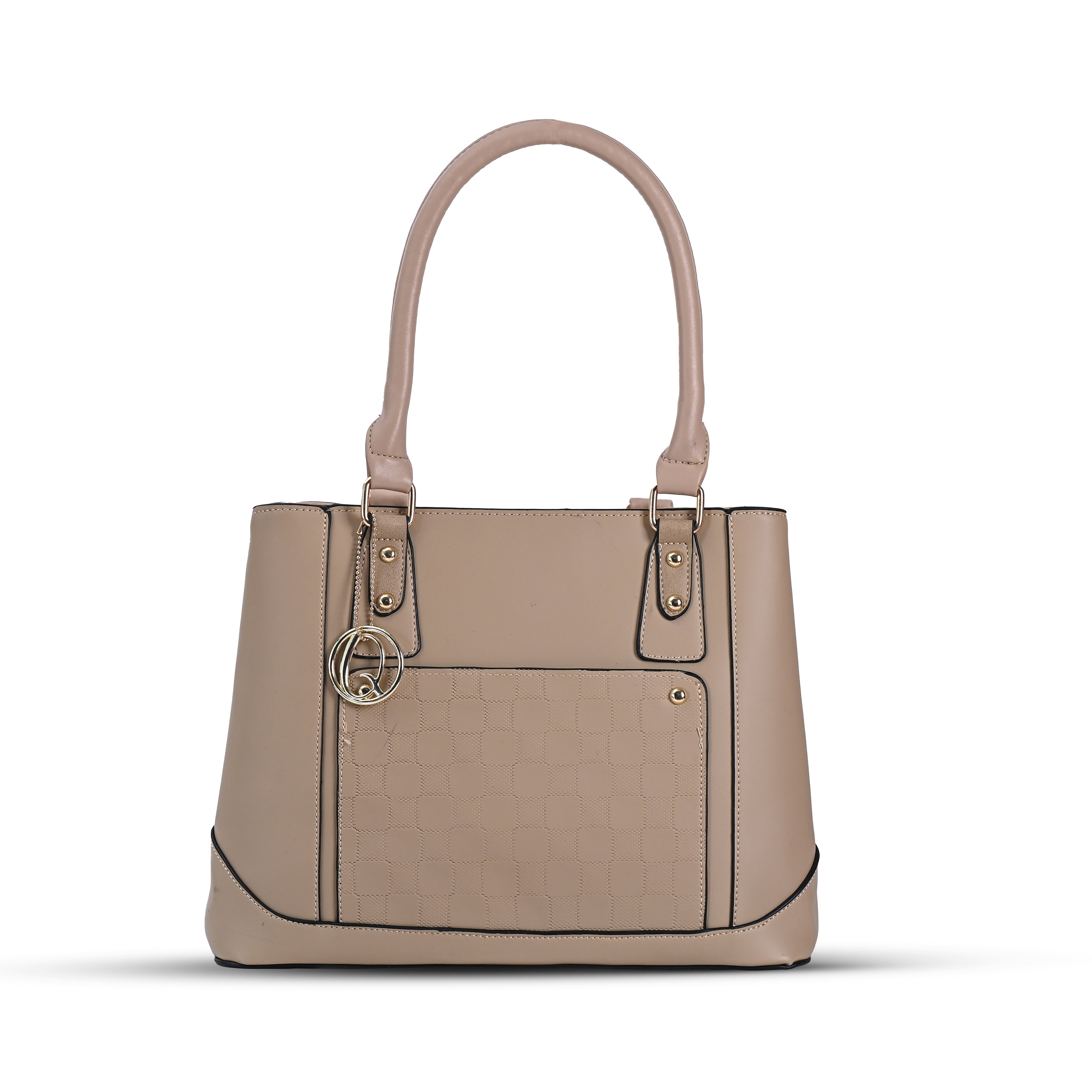 QIARRA Women's Beige Small Satchel Bag- Stylish,Casual,Daily Handbag, Purse For Women VB8082