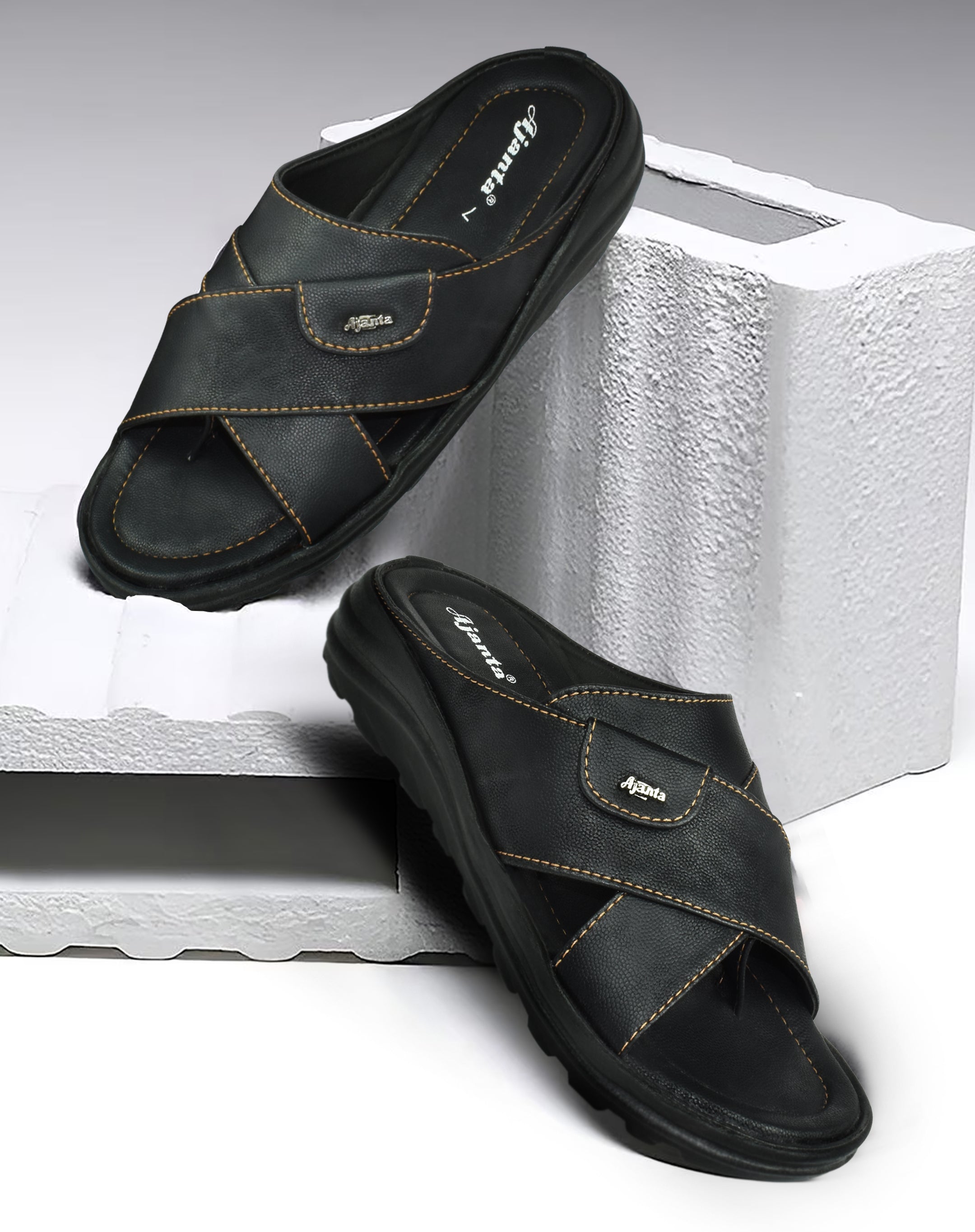 Ajanta Sandals for Men / Comfortable Sole & Durable Sandal / Soft Footbed & Easy Slip-On Sandal EG0850