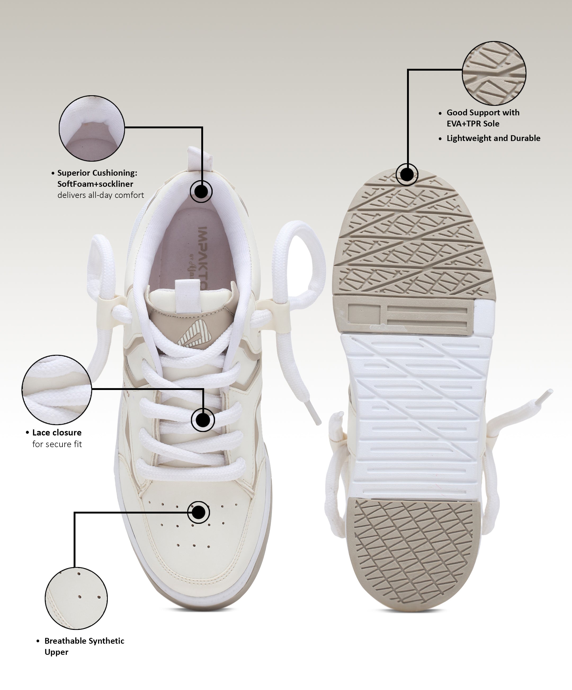 Impakto Solid Sneaker Casual Shoes for Men