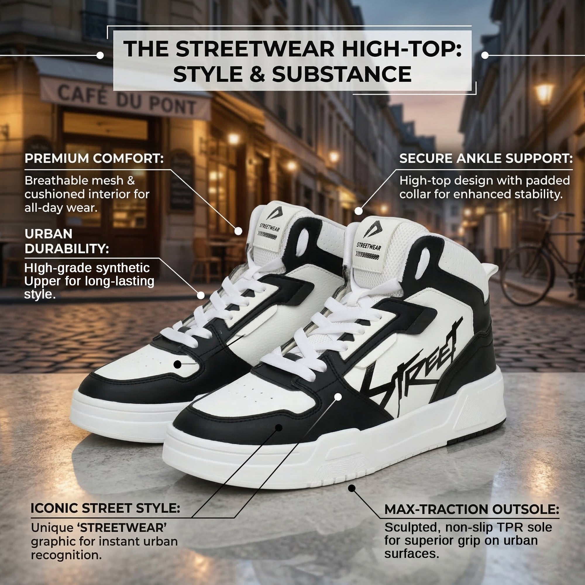 Impakto Ascendix Men’s High Top Casual Sneakers