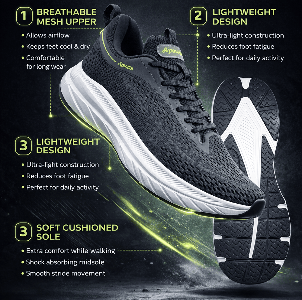 Ajanta Menโs Breathable Running Shoes