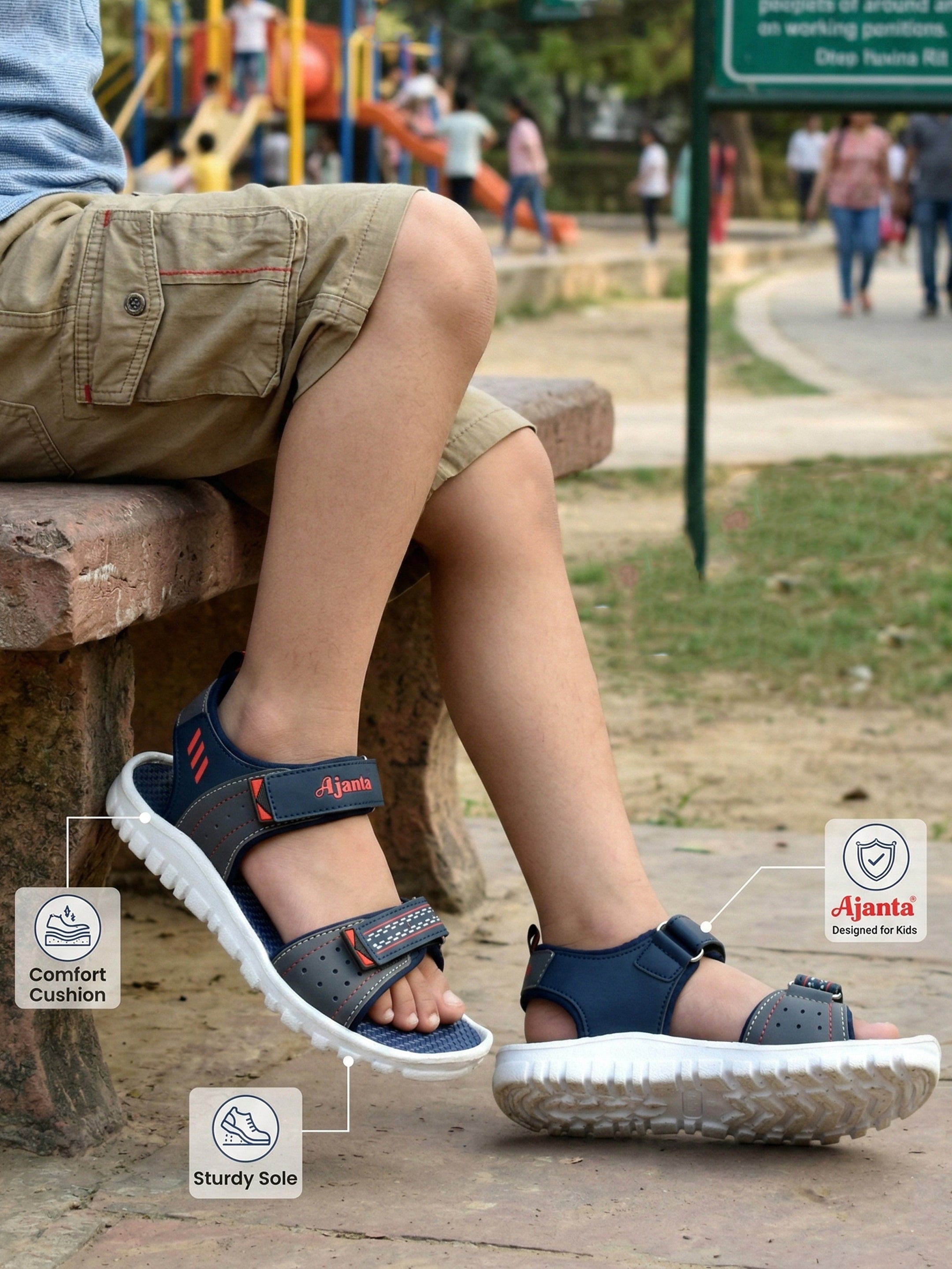 Ajanta Men’s Sports Sandals with Velcro Strap