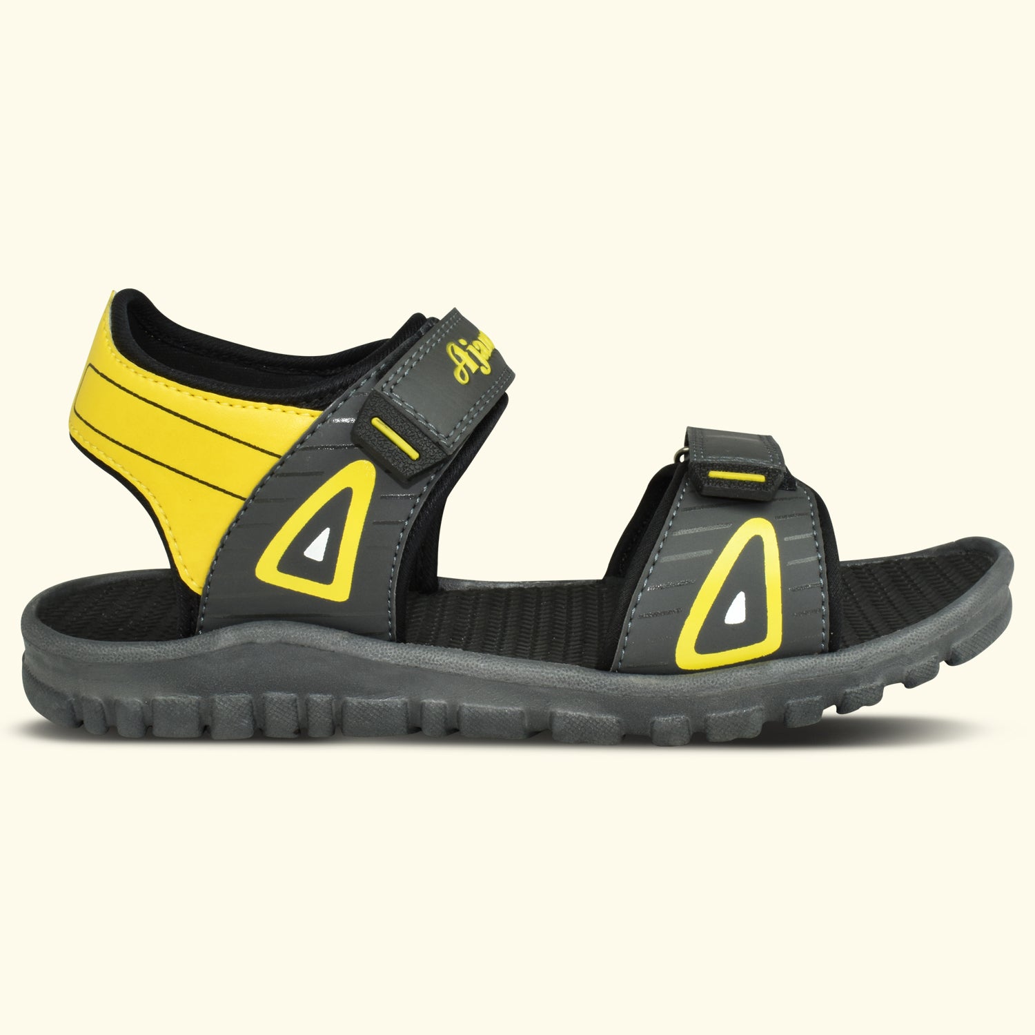 Ajanta Men's Grey Slip-On Outdoor Sandals | Durable Synthetic Upper | Lightweight EVA Sole | Comfortable Velcro Sandal EG2016