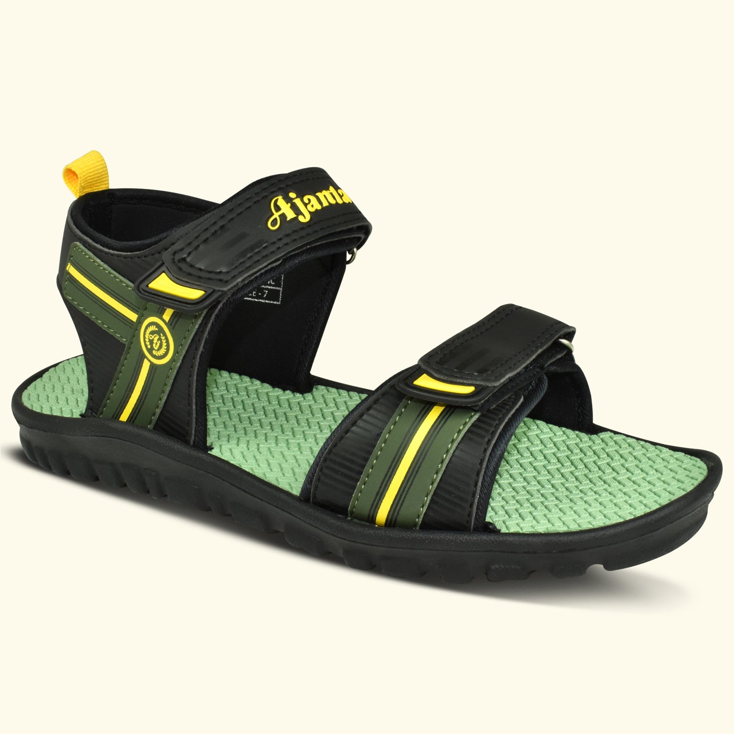 Ajanta Men’s Black Slip-On Outdoor Sandals