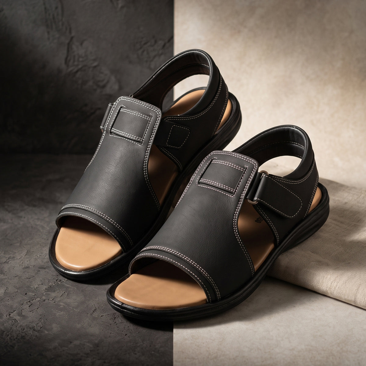 AJANTA Premium Adjustable Sandals For Men | Lightweight Breathable Walking Footwear | Comfortable Velcro Straps Sandal Cushioned Open Toe For Daily Wear Office, Travel, Outdoor & Ethnic Puja Sandals