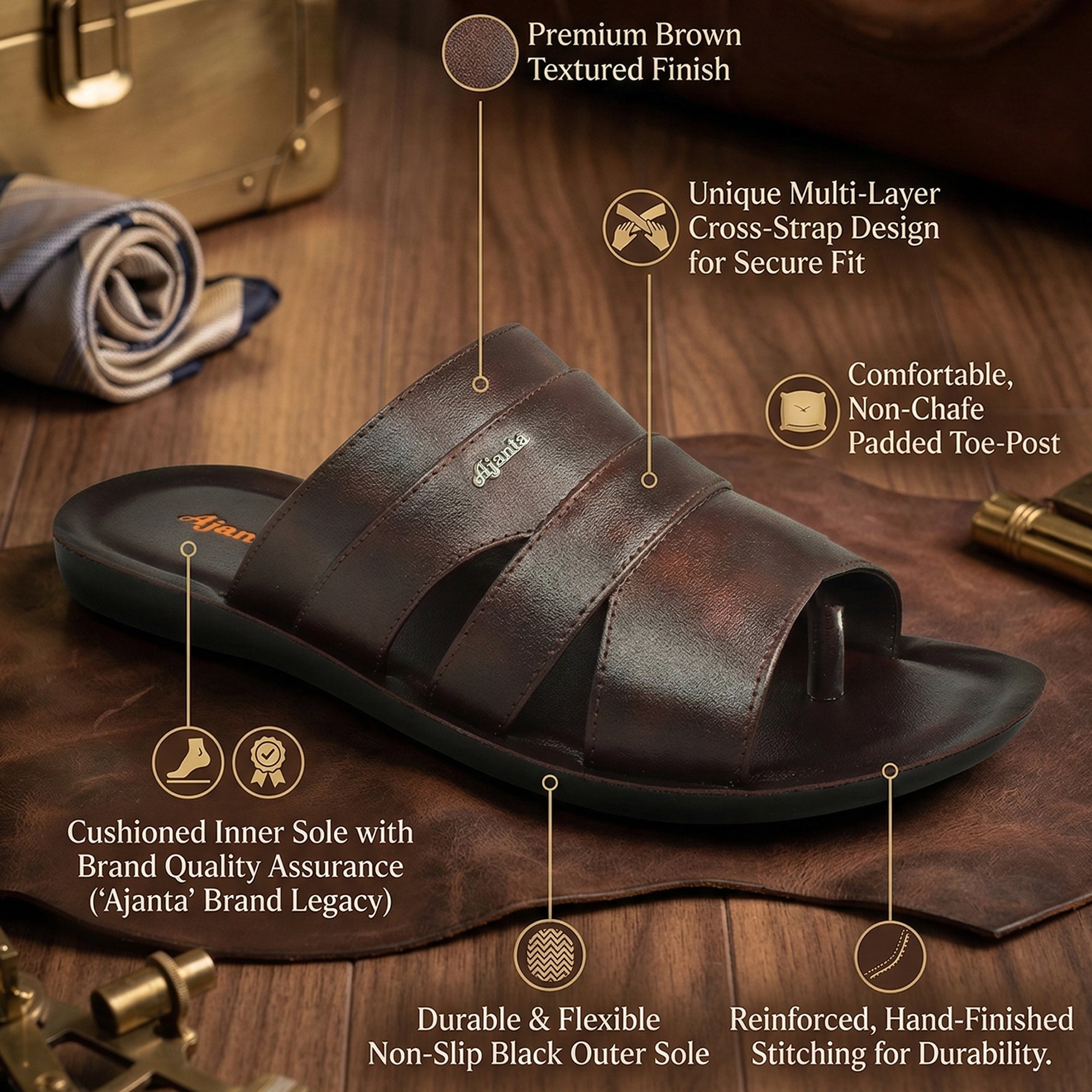 Ajanta Men’s Lightweight Anti-Slip Sandals