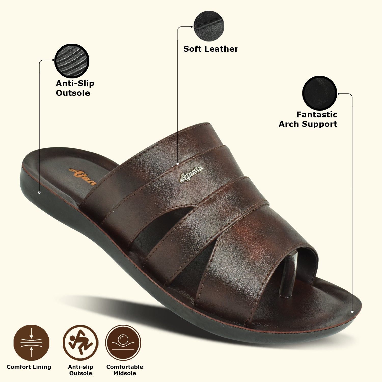 Ajanta Men’s Lightweight Anti-Slip Sandals
