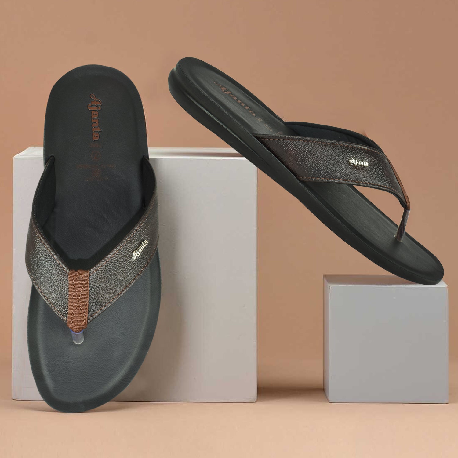 Ajanta Classic Slippers for Men | Stylish, Comfortable,Anti Skid, Soft Daily Use Chappal EG3020