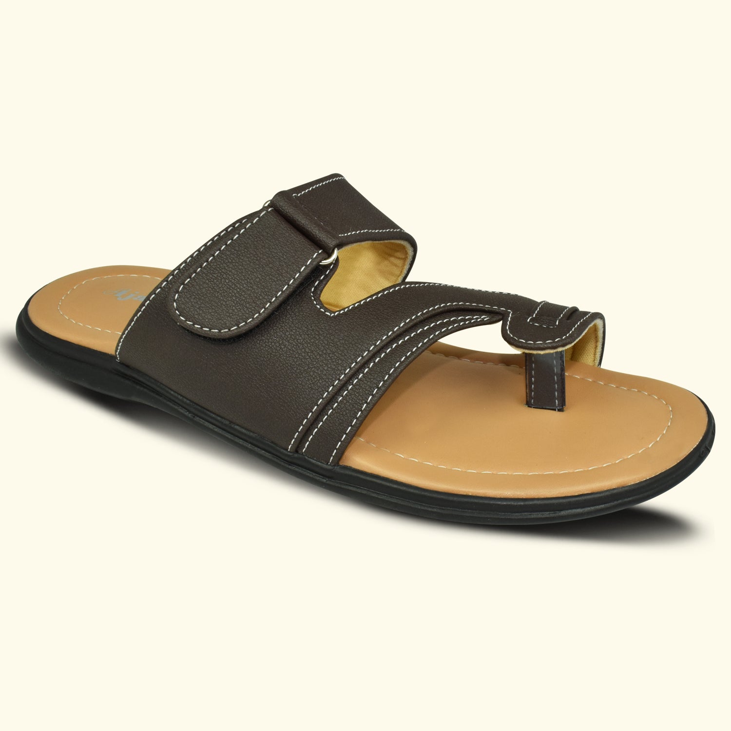 AJANTA Men's Brown Flat Sandals | Durable Synthetic Upper | Comfortable & Stylish Sandal EG3034