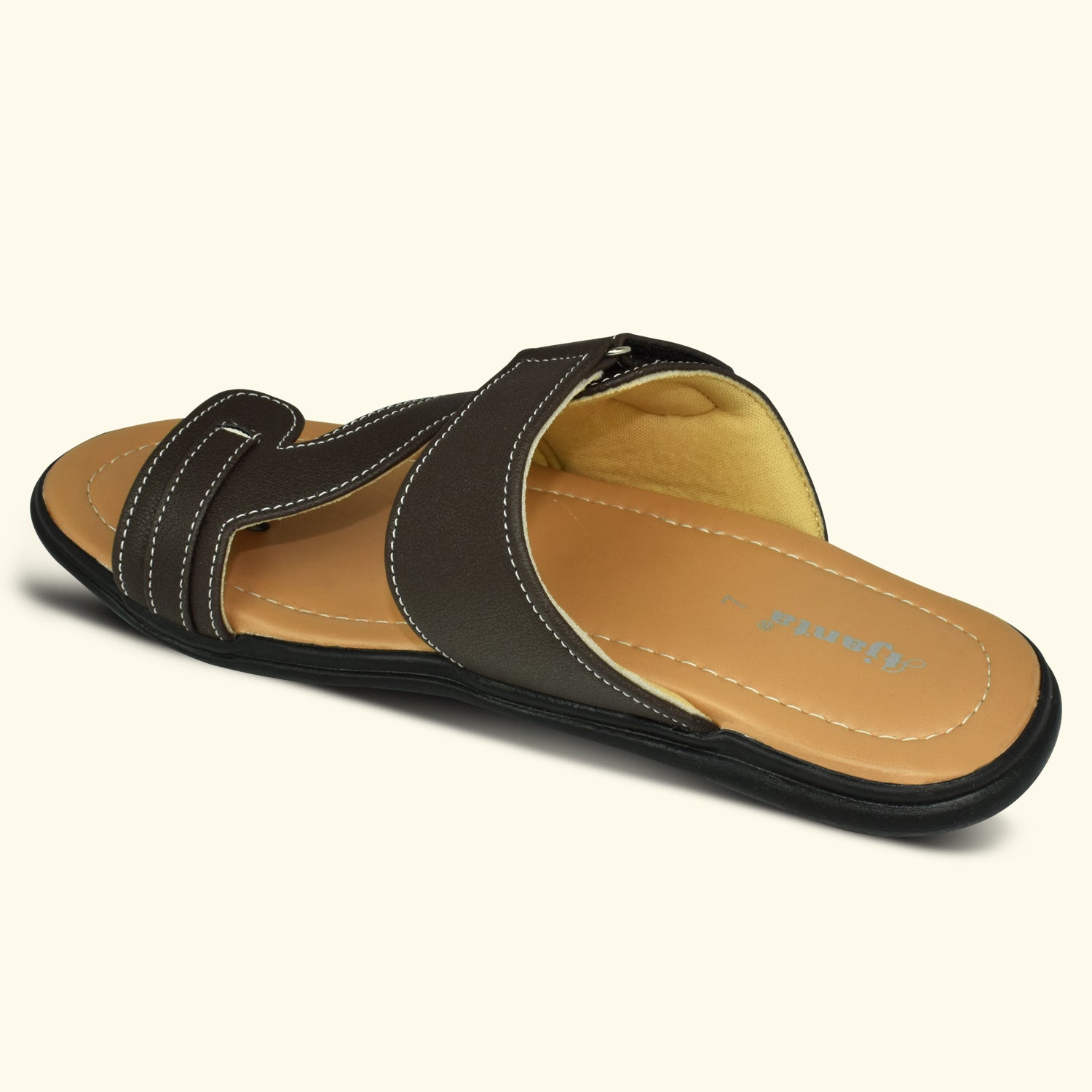 AJANTA Men's Brown Flat Sandals | Durable Synthetic Upper | Comfortable & Stylish Sandal EG3034