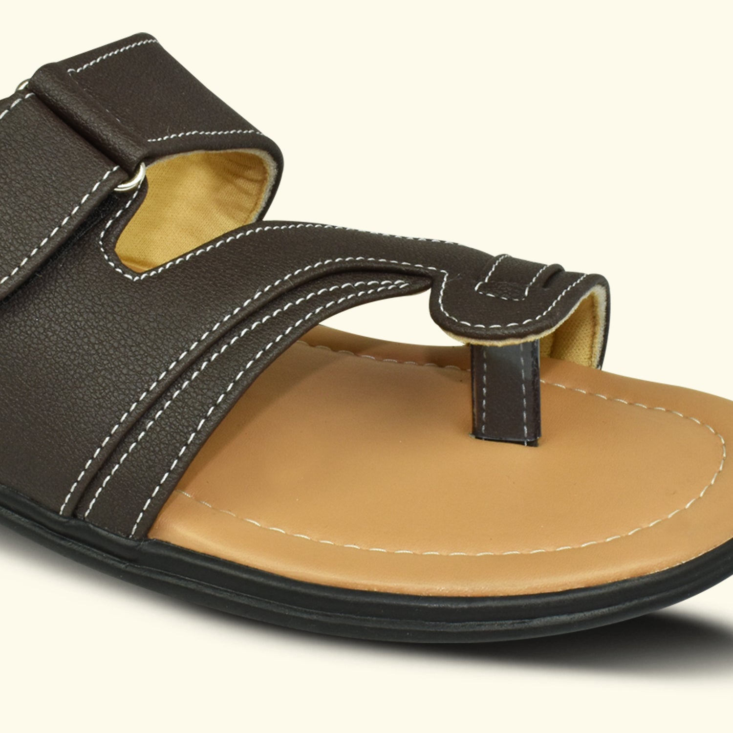 AJANTA Men's Brown Flat Sandals | Durable Synthetic Upper | Comfortable & Stylish Sandal EG3034