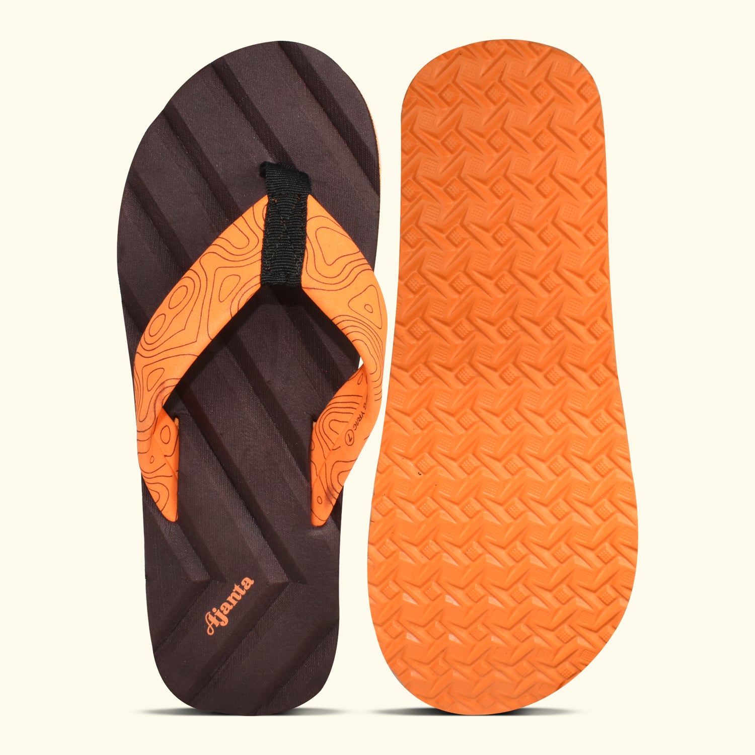 Ajanta Men's Brown Slip-On Chappal | Lightweight EVA Sole | Durable Synthetic Upper | Comfortable Daily Sandal EG3035