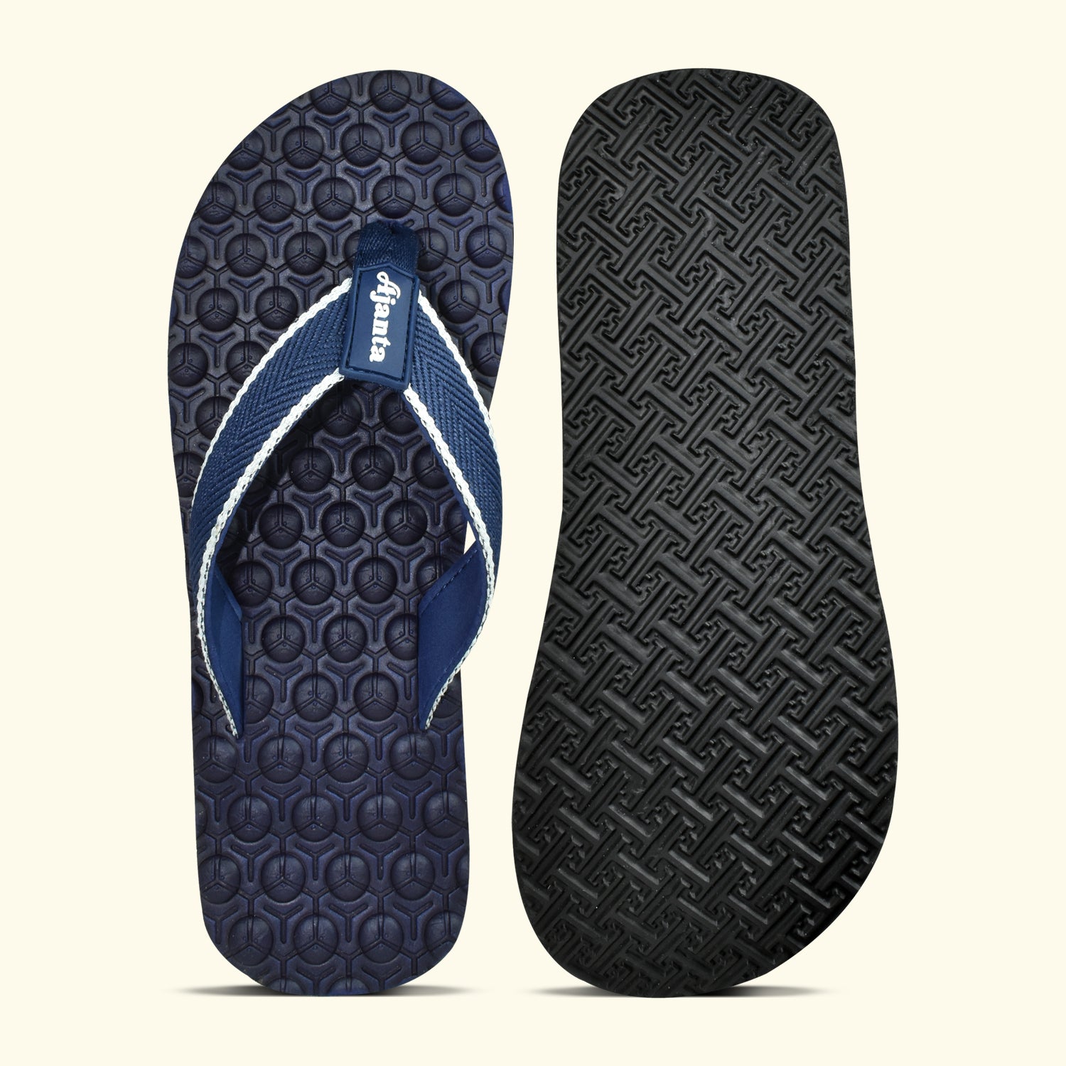 Ajanta Men's Blue Slip-On Outdoor Slippers | Lightweight EVA Sole | Durable Synthetic Upper | Comfortable Daily Wear | Slippers EG3037