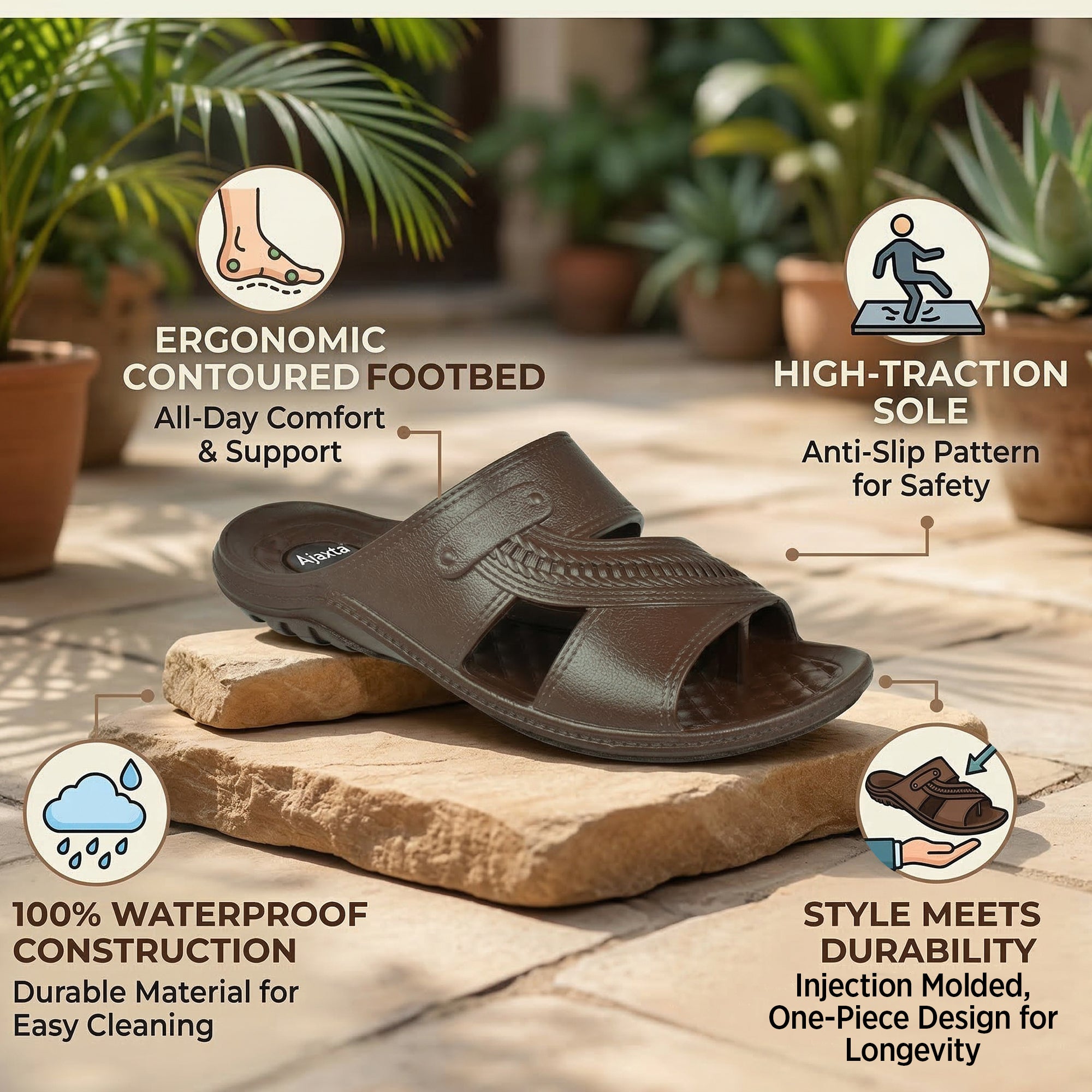 Ajanta Men’s Anti-Slip Casual Outdoor Sandals