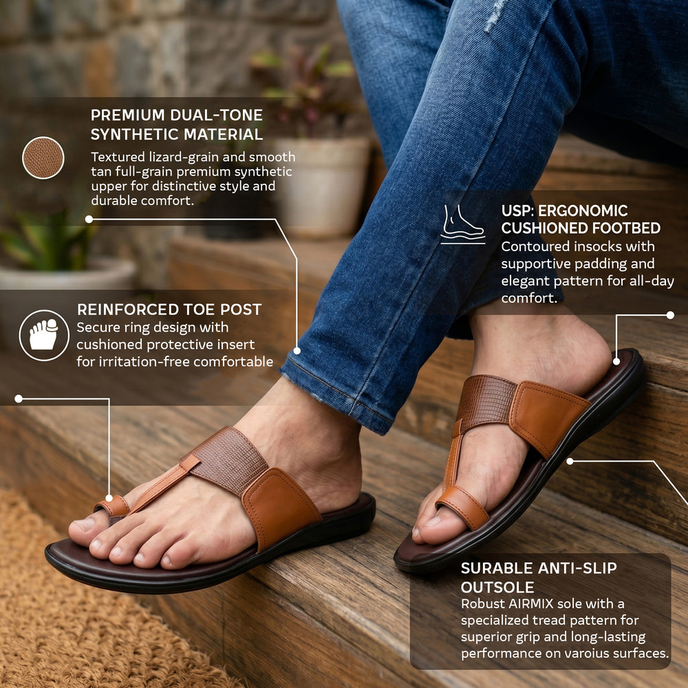 AJANTA Men Lightweight Comfort Sandals | Flexible Sole | Casual Wear