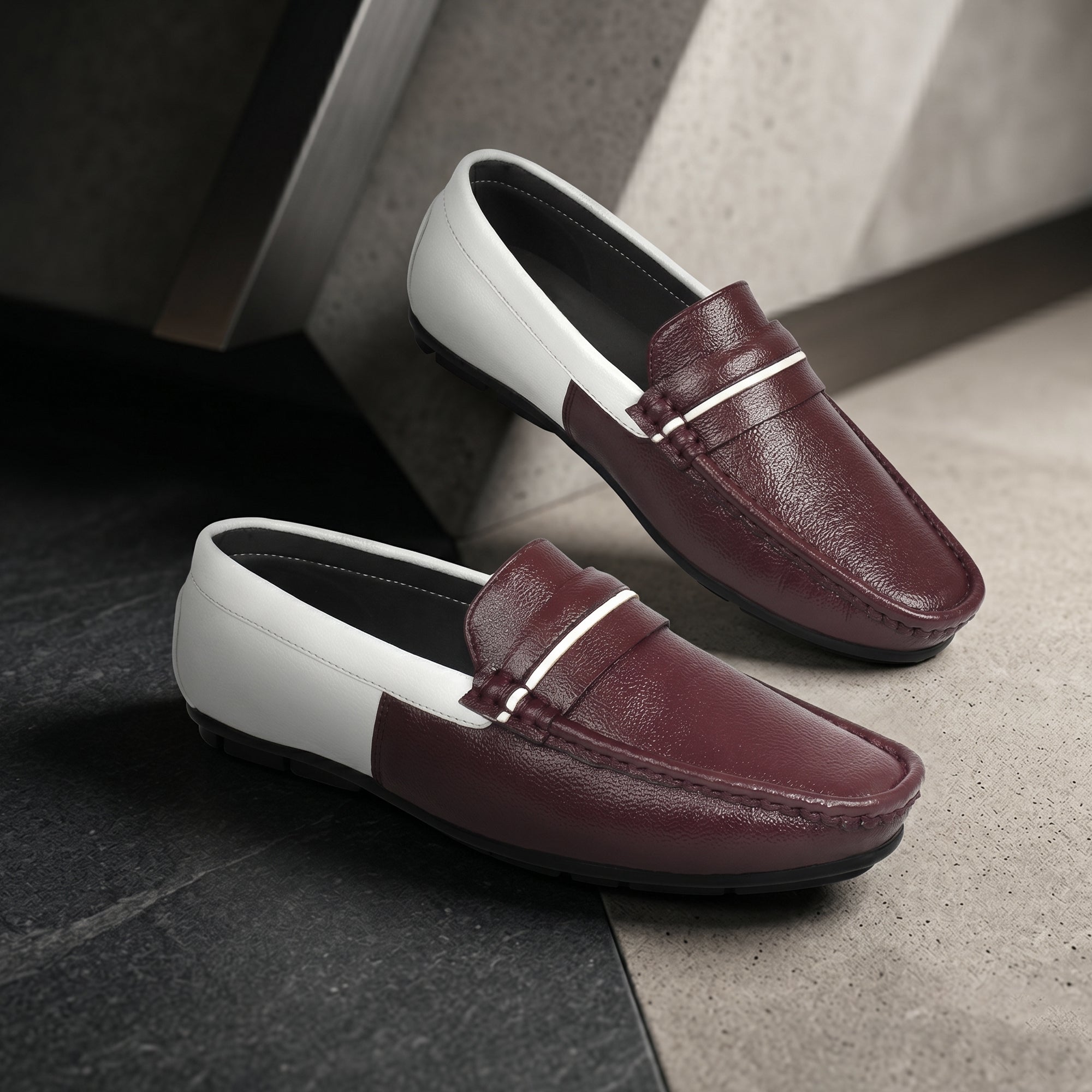 AJANTA Men Stylish Loafers | Synthetic Leather Casual Slip-On Shoes for Daily Wear