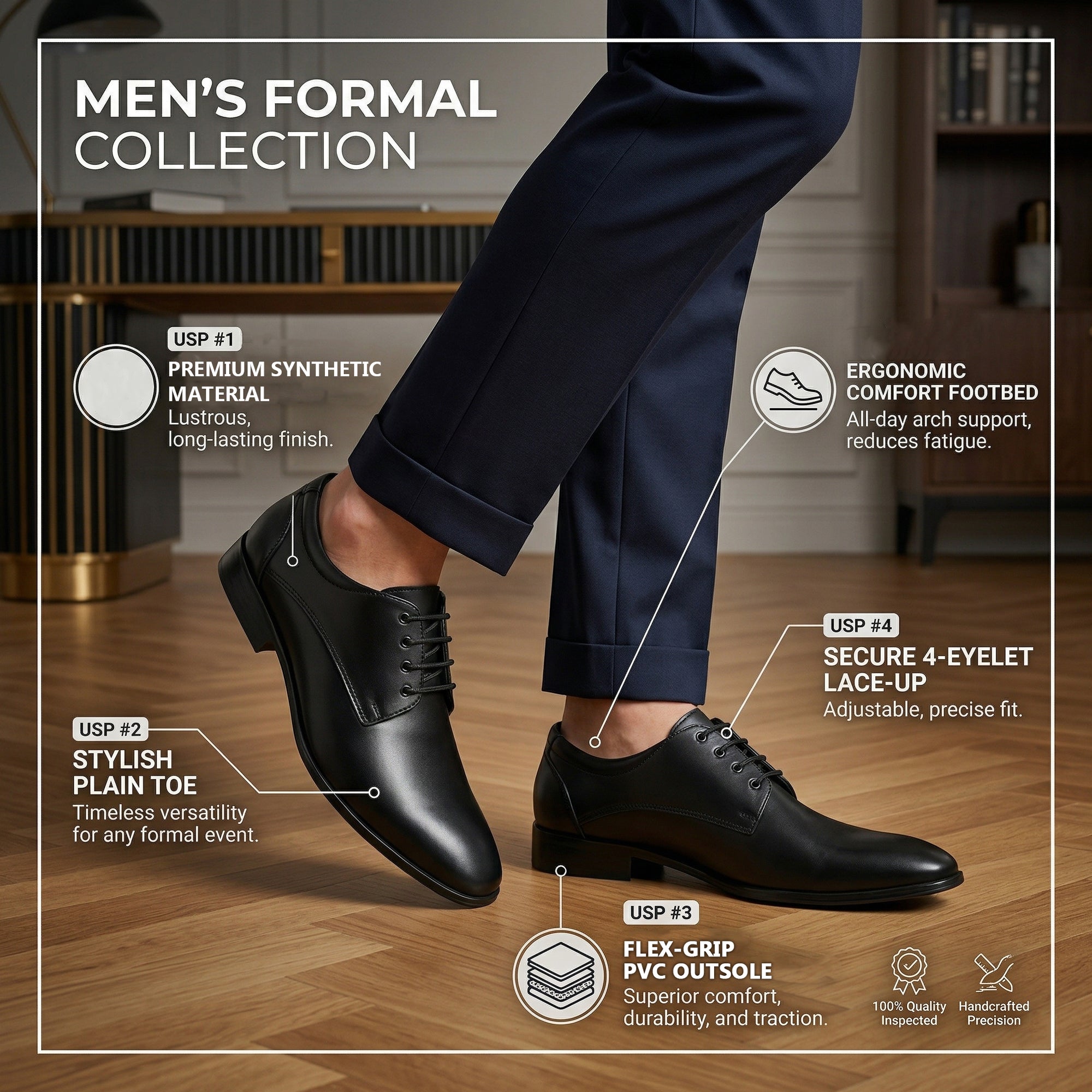 Men’s Premium Formal Shoes with Flexible Comfort