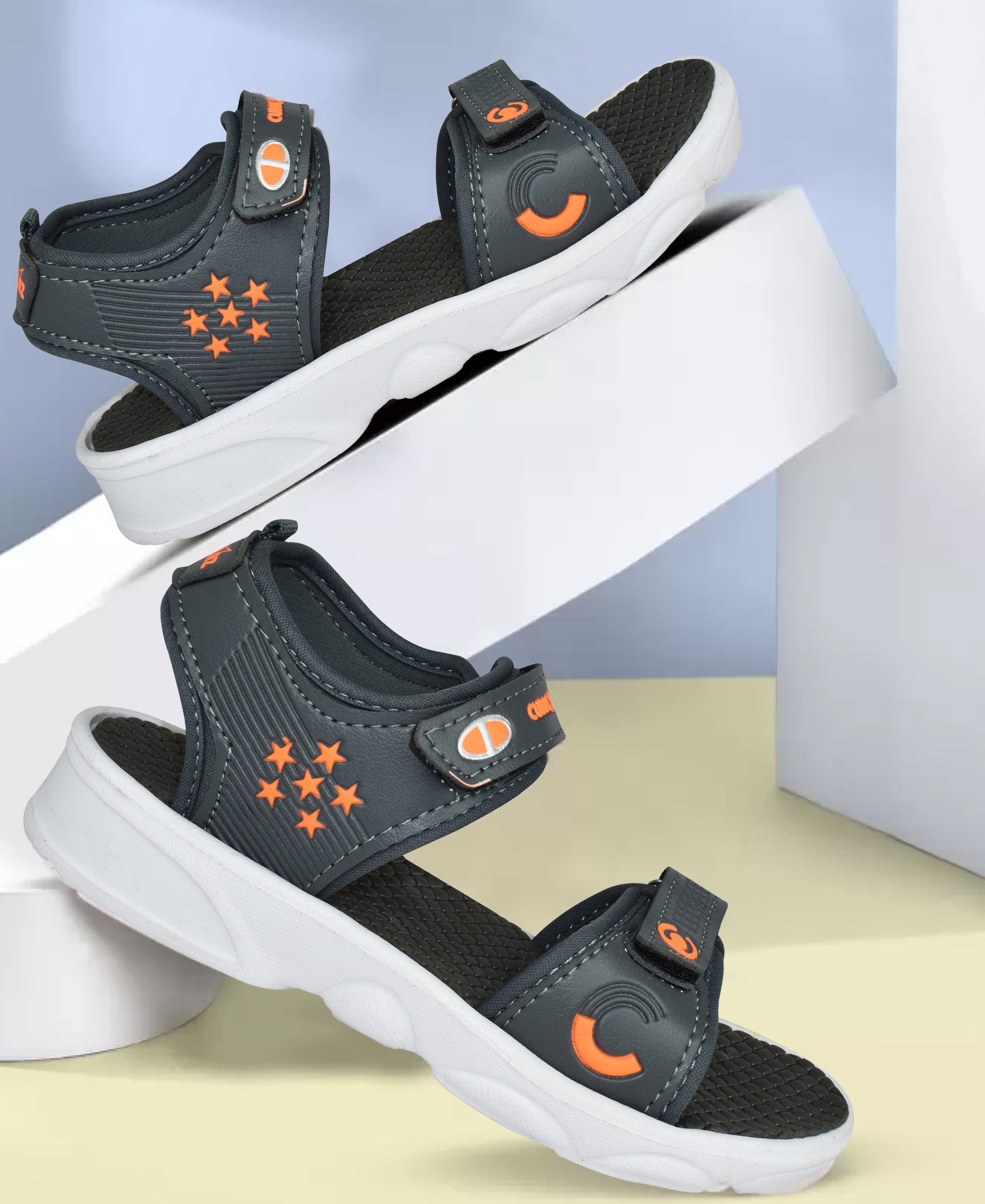 Boys' Grey Velcro Sandals