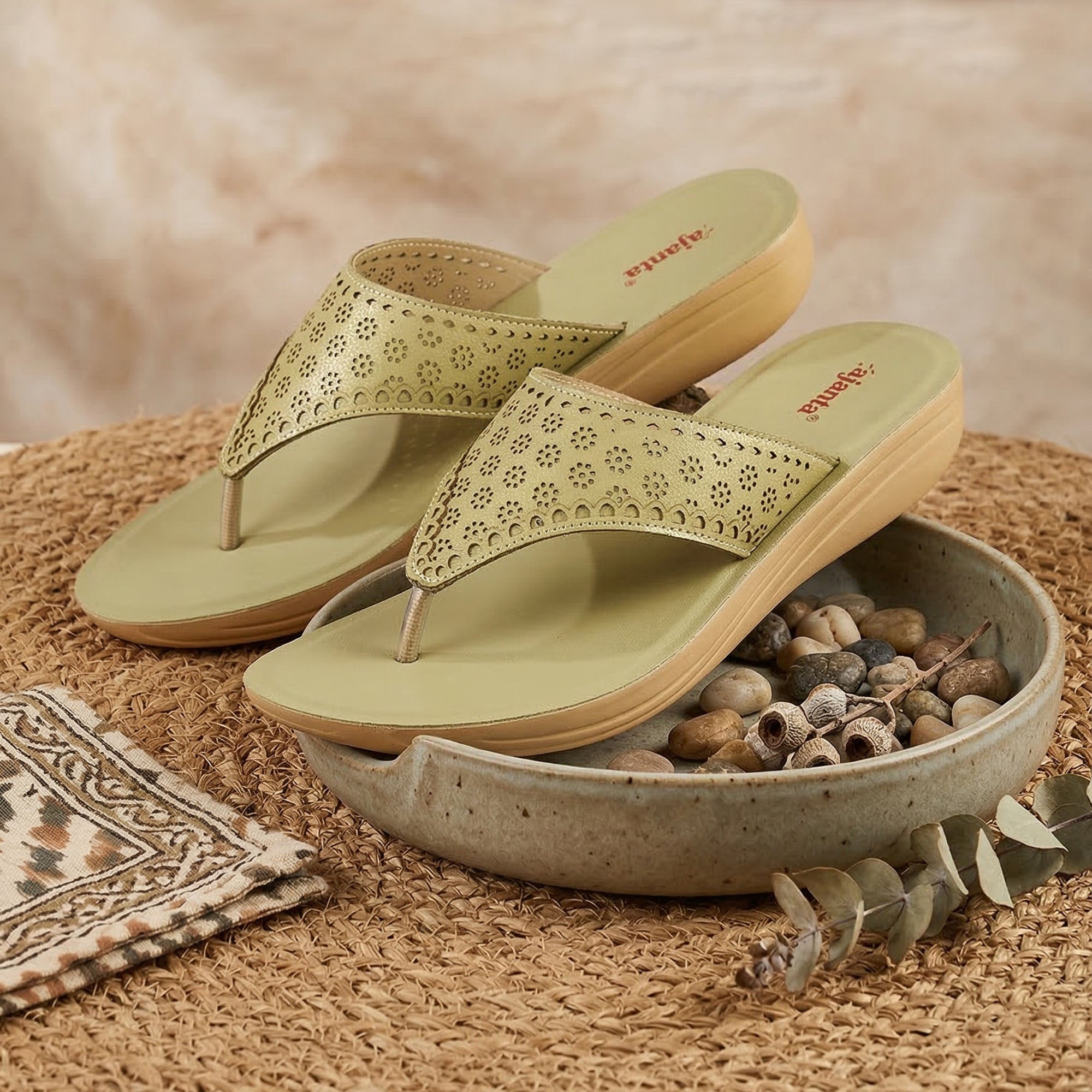 Ajanta Slip On Flat Sandals For Women
