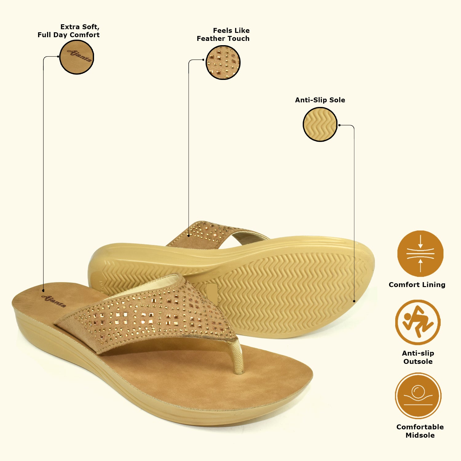 Ajanta Women's Lightweight-Comfortable Sandal