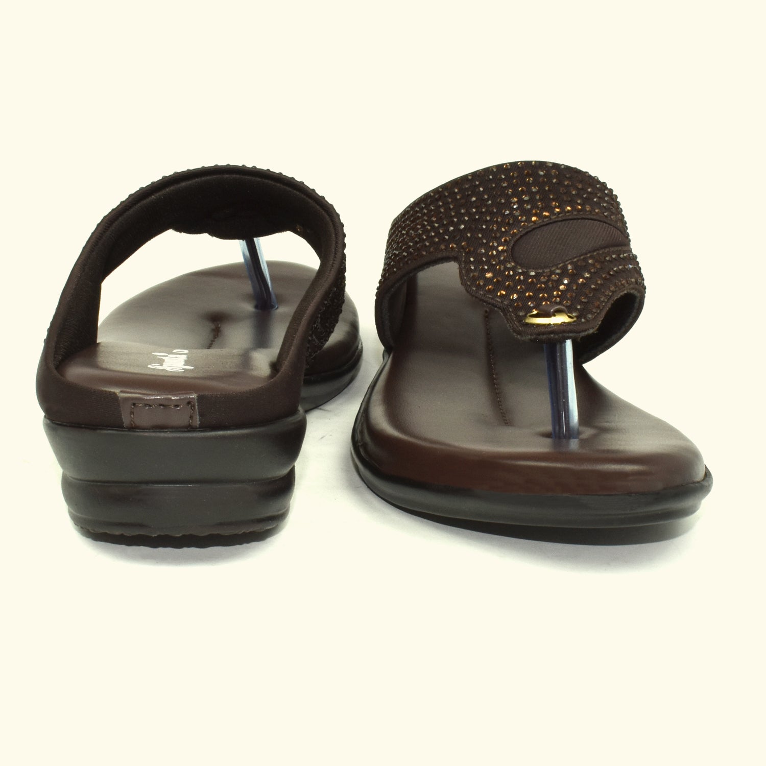AJANTA Women's Brown Flat Sandals | Synthetic Upper | Lightweight EVA Sole | Stylish & Comfortable Sandal EL1028