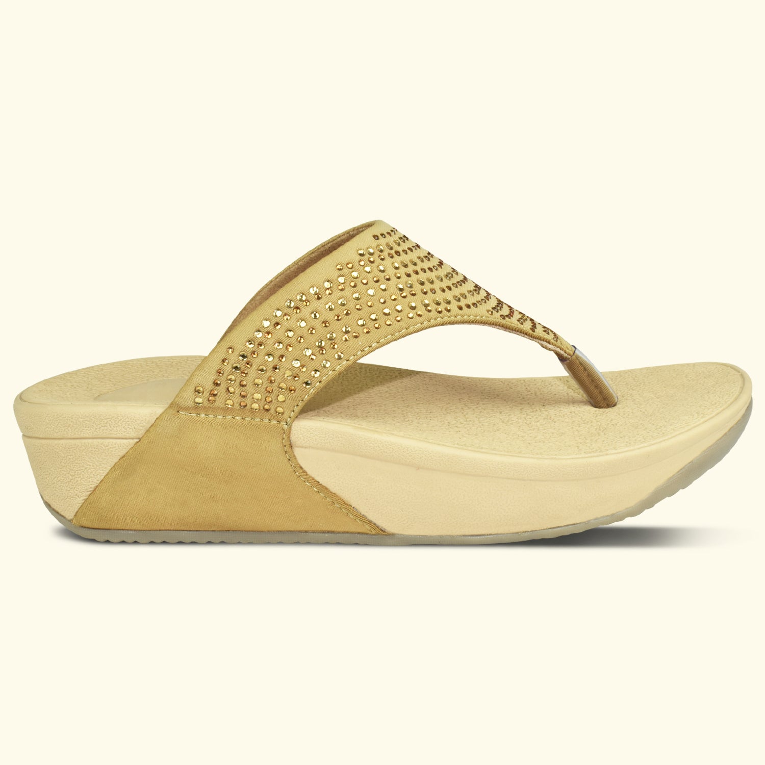 AJANTA Women's Beige Flat Sandals | Soft EVA Insole | Durable Synthetic Outer Material | Comfortable Sandal EL1031