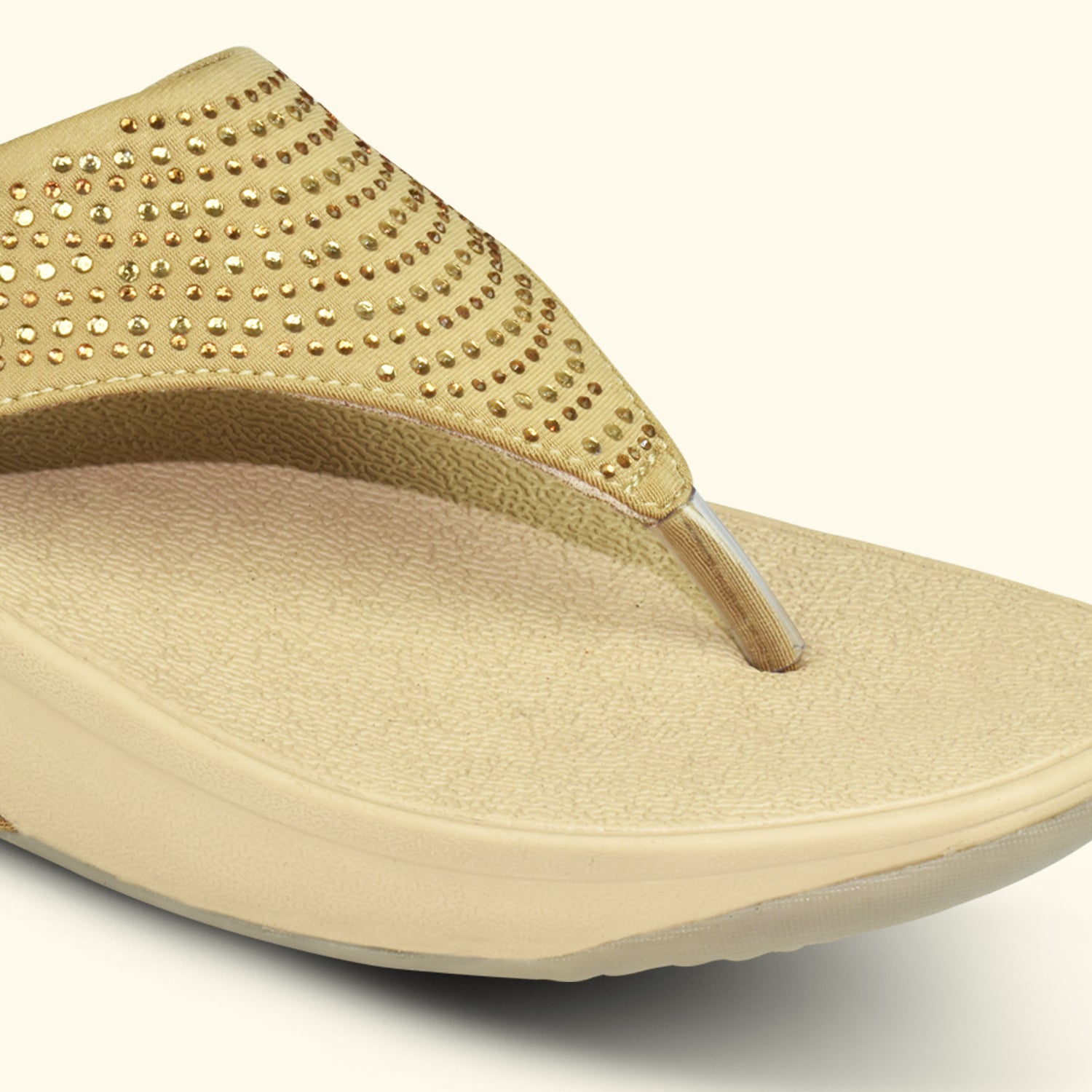 AJANTA Women's Beige Flat Sandals | Soft EVA Insole | Durable Synthetic Outer Material | Comfortable Sandal EL1031