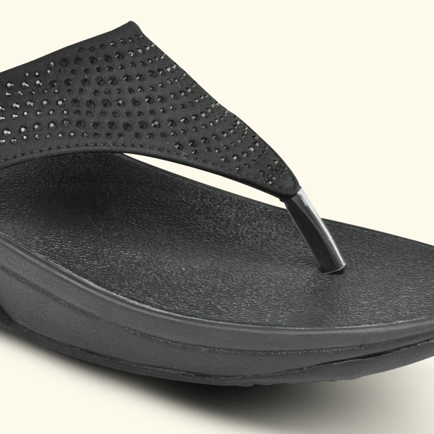 Ajanta Women's Black Flat Sandals | Cushioned EVA Insole | Stylish Synthetic Outer Material | Lightweight Daily Wear Sandal EL1032