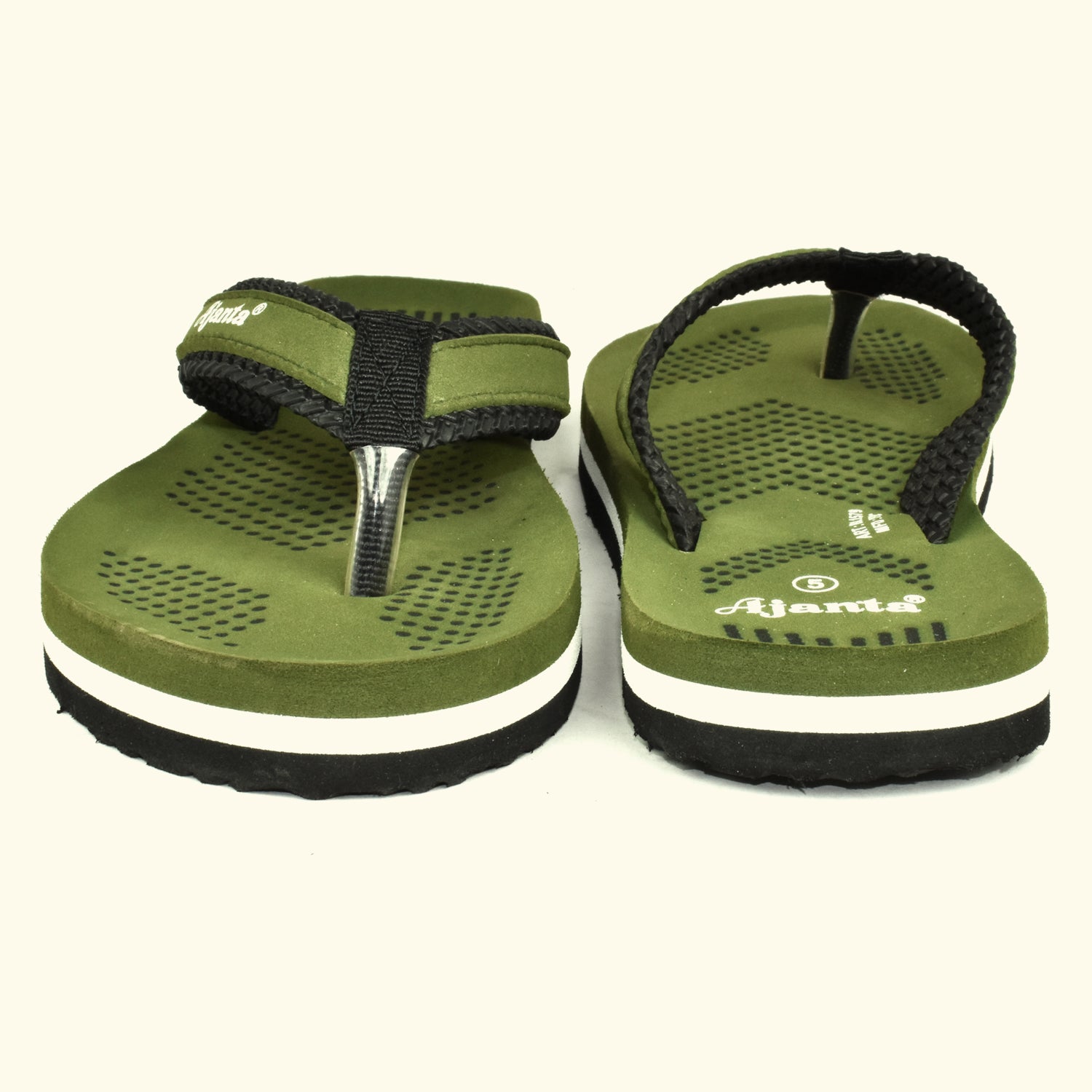 Ajanta Women's Green Slip-On Outdoor Slippers | Lightweight EVA Sole | Durable Synthetic Upper | Comfortable Daily Wear Slippers EL1033