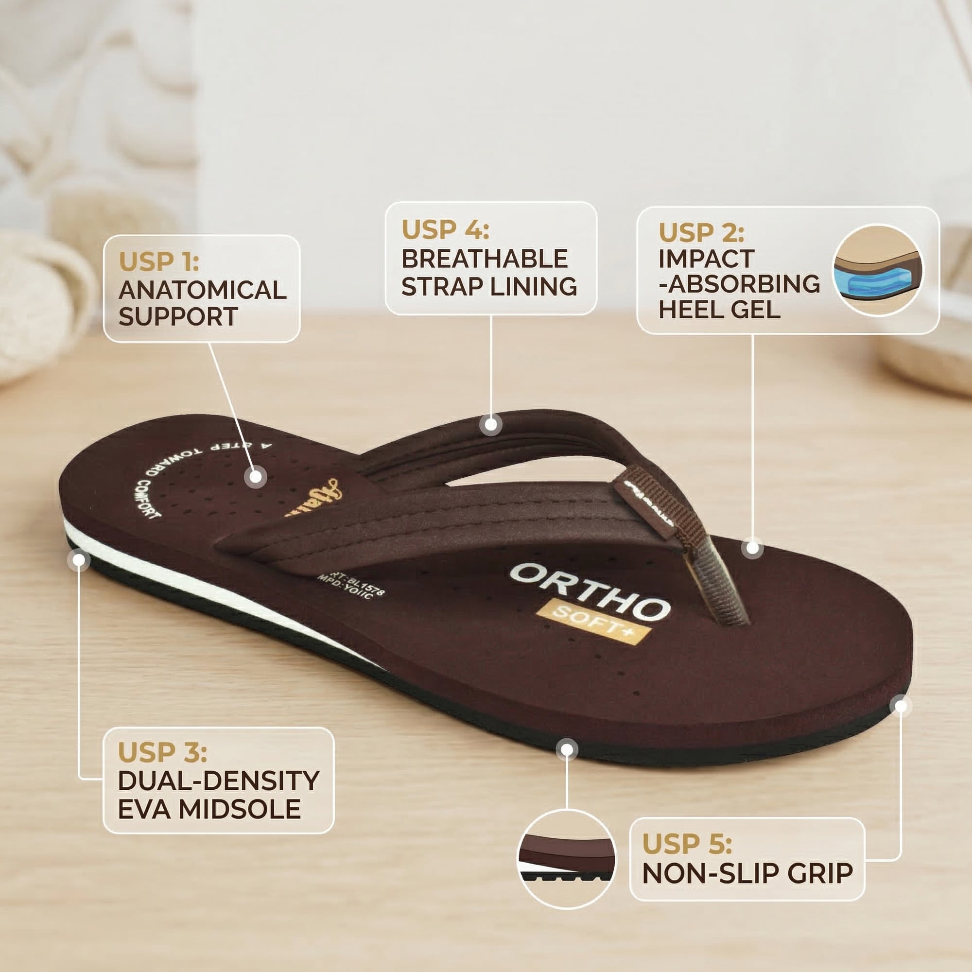 Ajanta Ortho Plus Women’s Doctor Slippers
