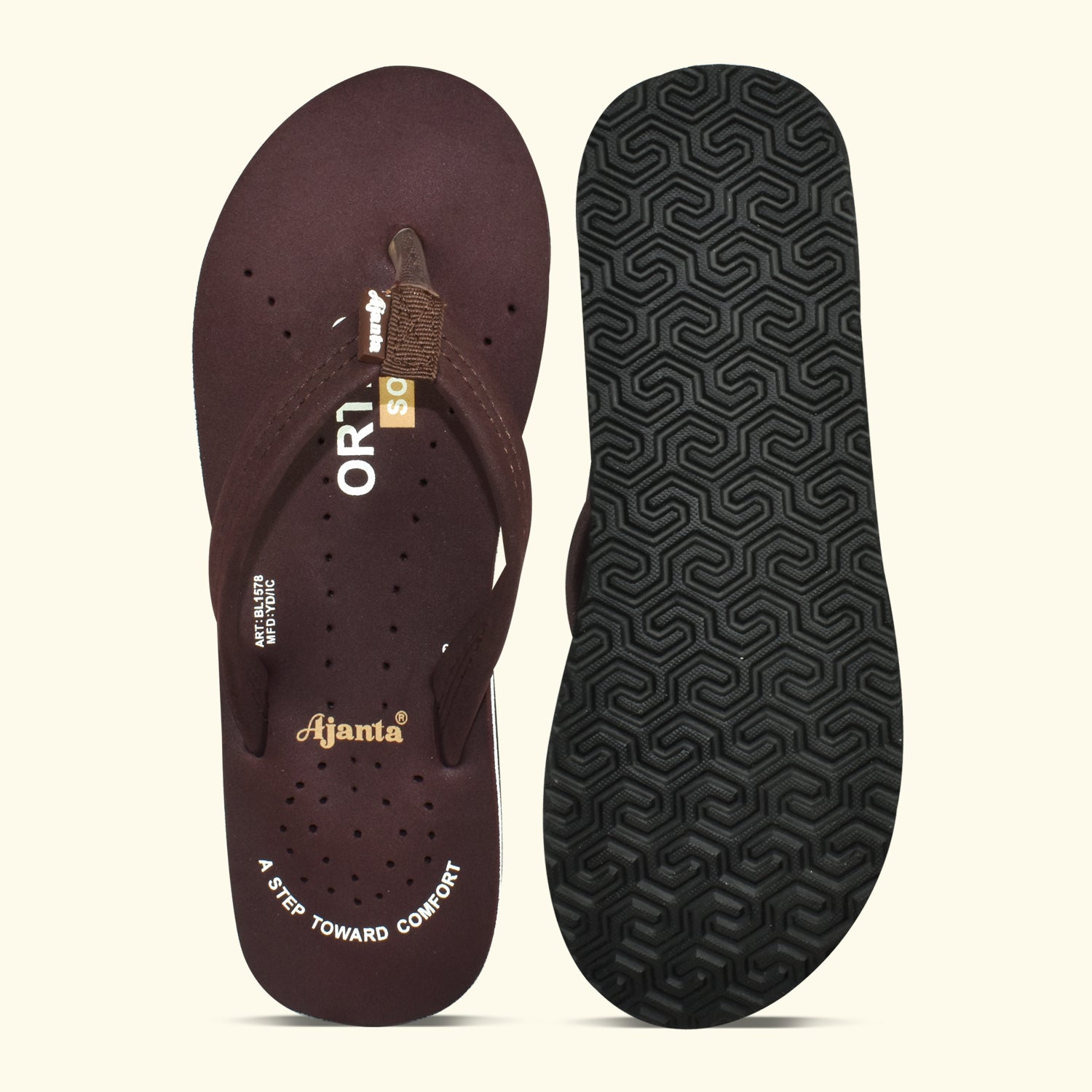 AJANTA Ortho + Women's Doctor Slippers |Stylish Casual Chappals & House Flip-Flops for Ladies and Girls EL1037