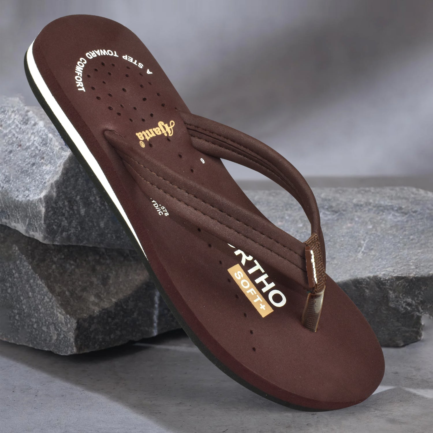 AJANTA Ortho + Women's Doctor Slippers |Stylish Casual Chappals & House Flip-Flops for Ladies and Girls EL1037