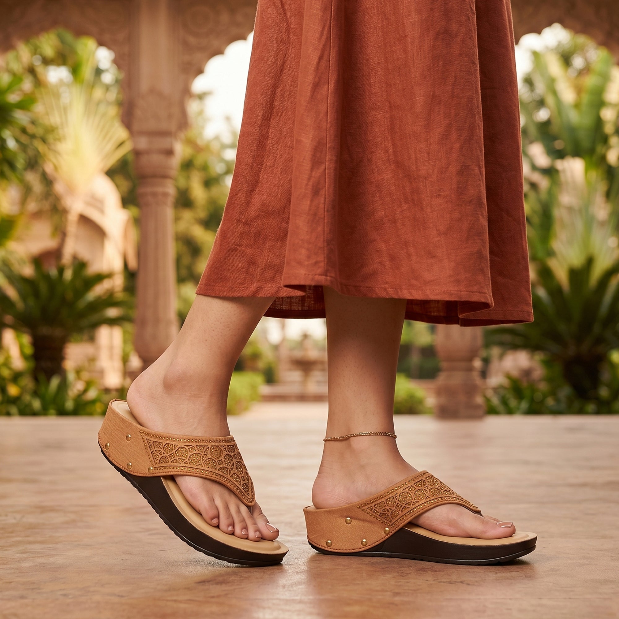 Women’s Stylish Comfort Sandals | Casual Daily Wear Slip-On Flats for Women & Girls | Lightweight Fashion Footwear Beige