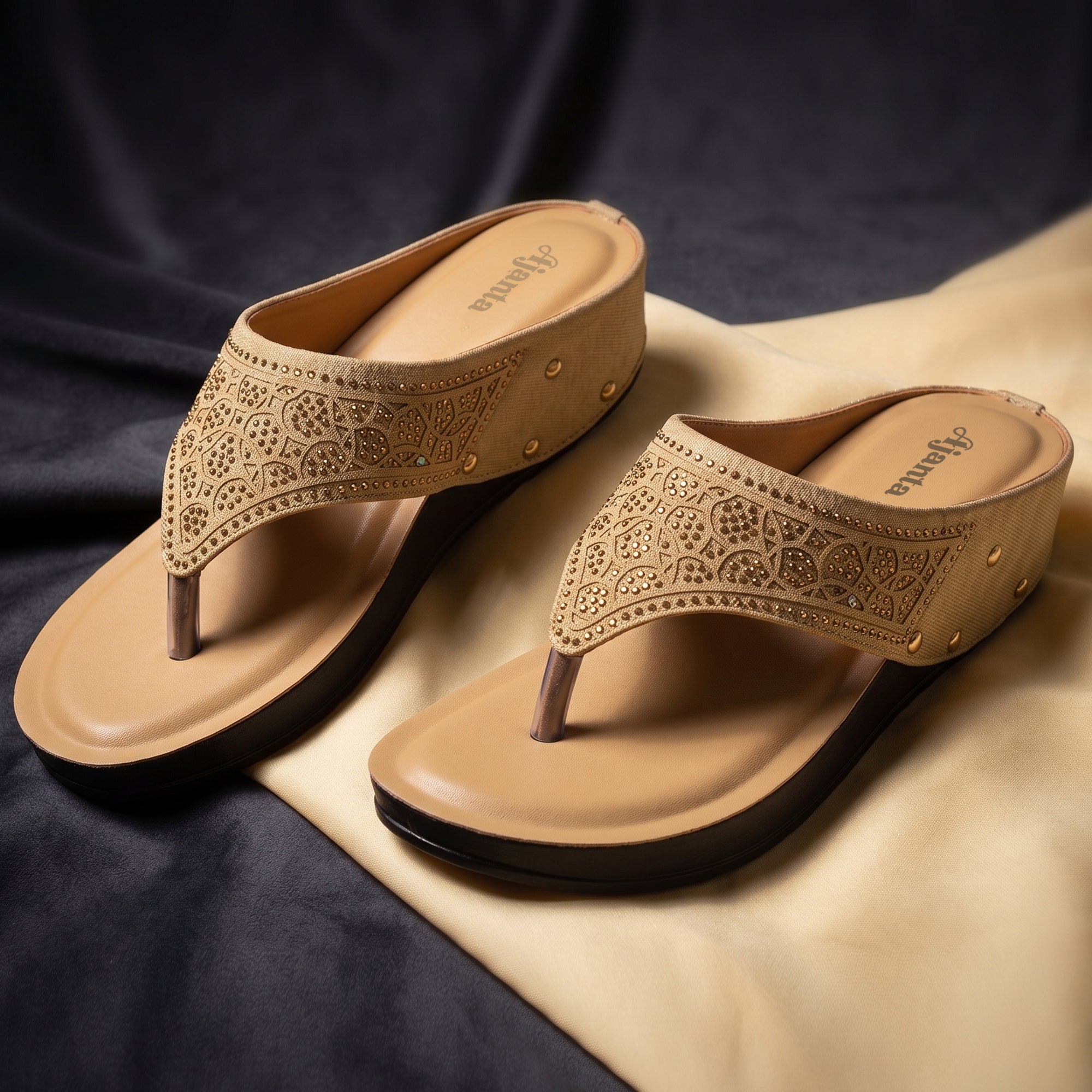 Women’s Stylish Comfort Sandals | Casual Daily Wear Slip-On Flats for Women & Girls | Lightweight Fashion Footwear Beige