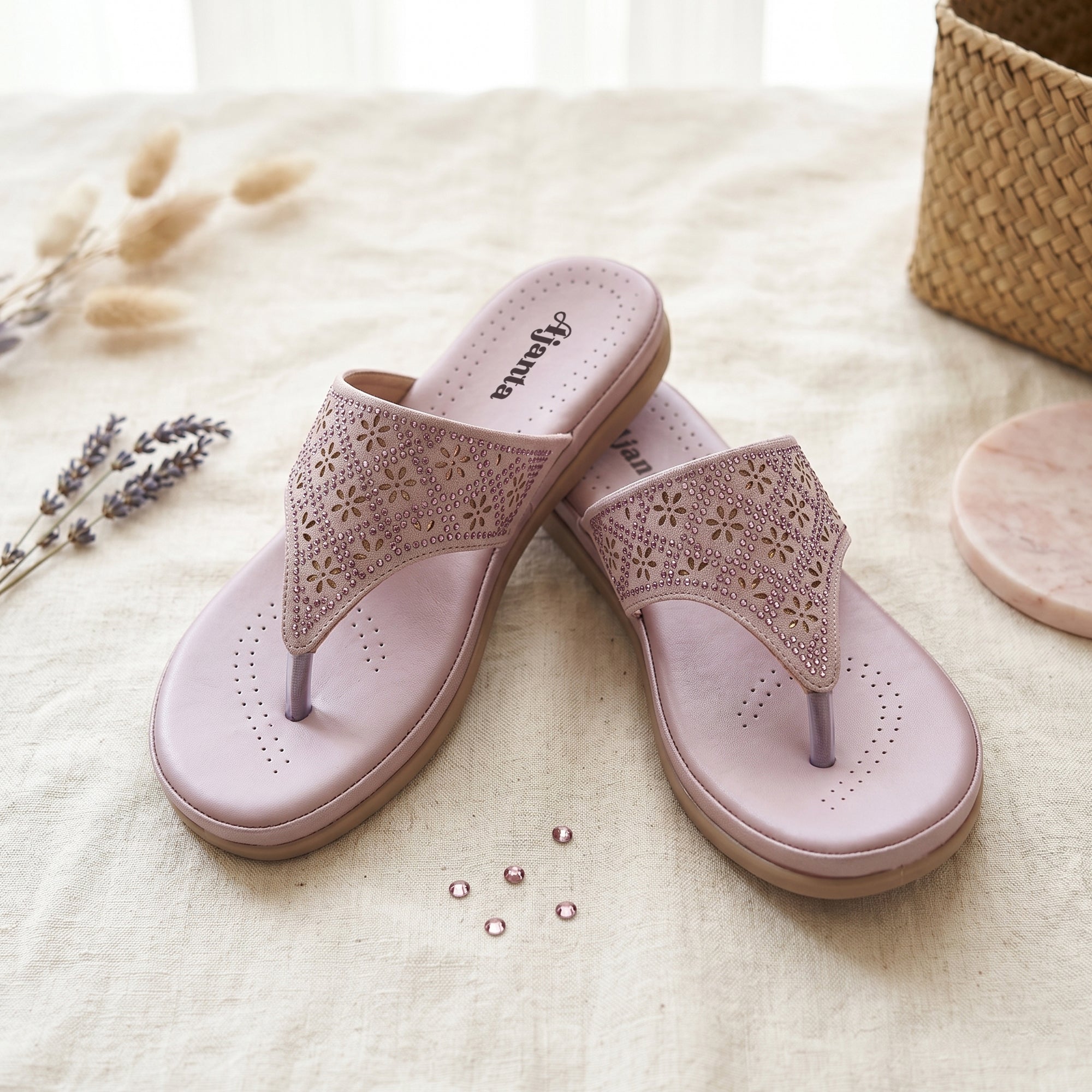 AJANTA Women Slip-On Sandals | Soft Cushion | Lightweight Casual Footwear