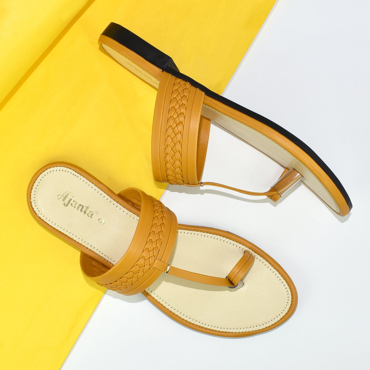Ajanta Women Flat Sandal / Stylish & Lightweight with Anti-Slip Grip / Comfortable & Anti-Skid Sole for Safe Wear EL2011