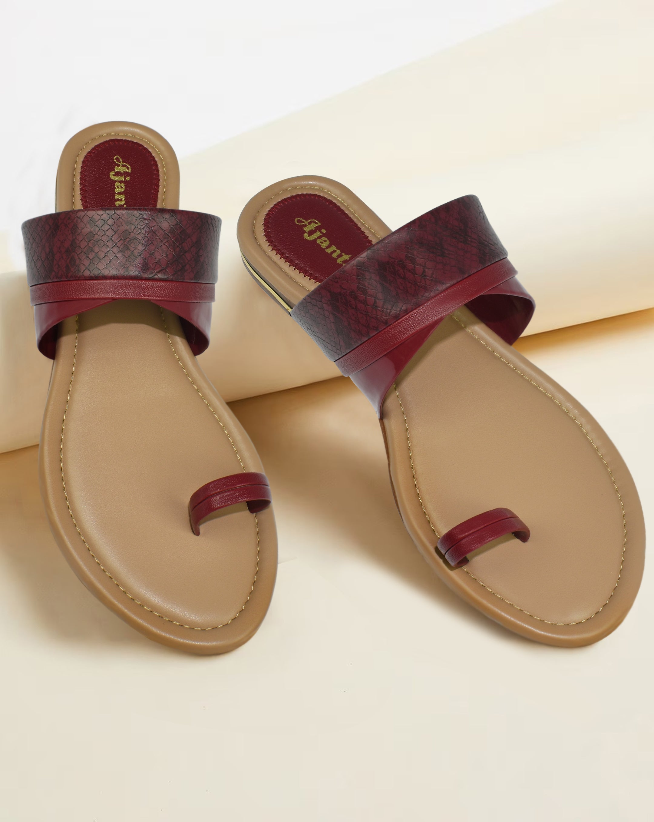 Ajanta Women Stylish Ethnic Flat Sandals For Women / Comfortable Fit with Anti-Skid Protection EL2013