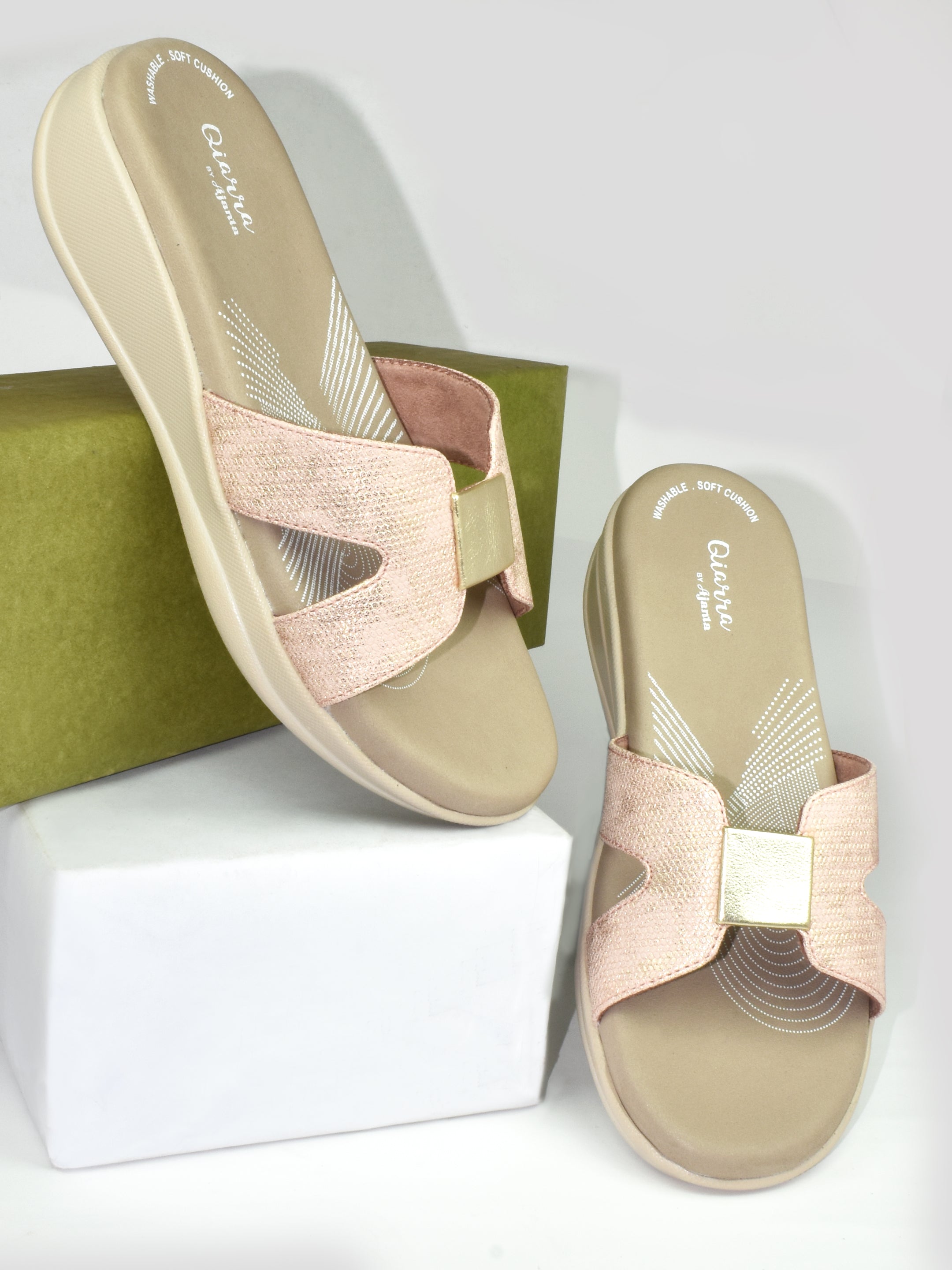 Ajanta Women Comfortable Flat  Sandal for women / Soft Insole with Flexible Sole for All-Day EL3016 / Slip-On Sandals Wear /