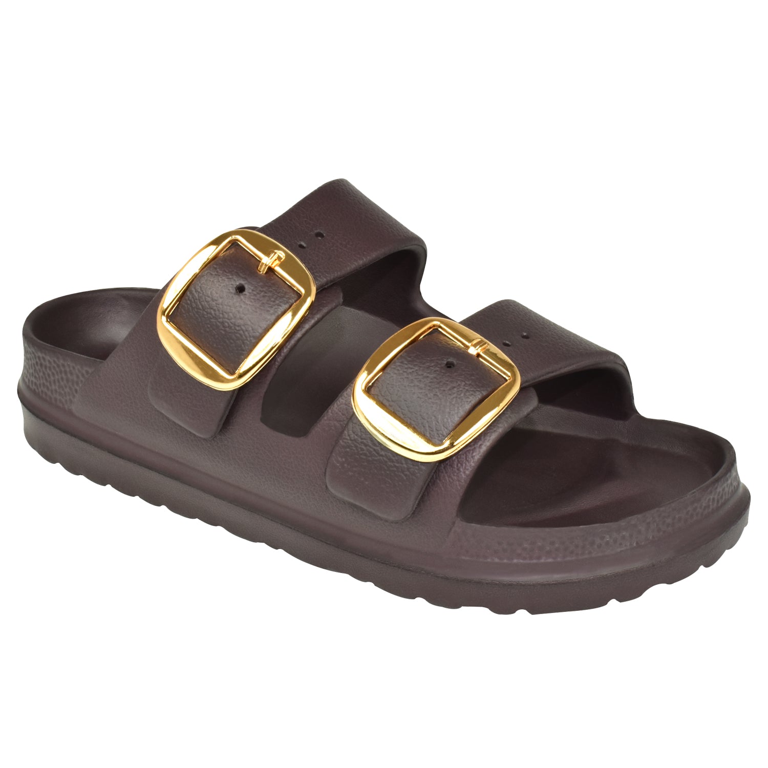 AJANTA Women's Brown Slip-On Sandals | All-EVA Construction | Lightweight & Comfortable Casual Footwear EL3023