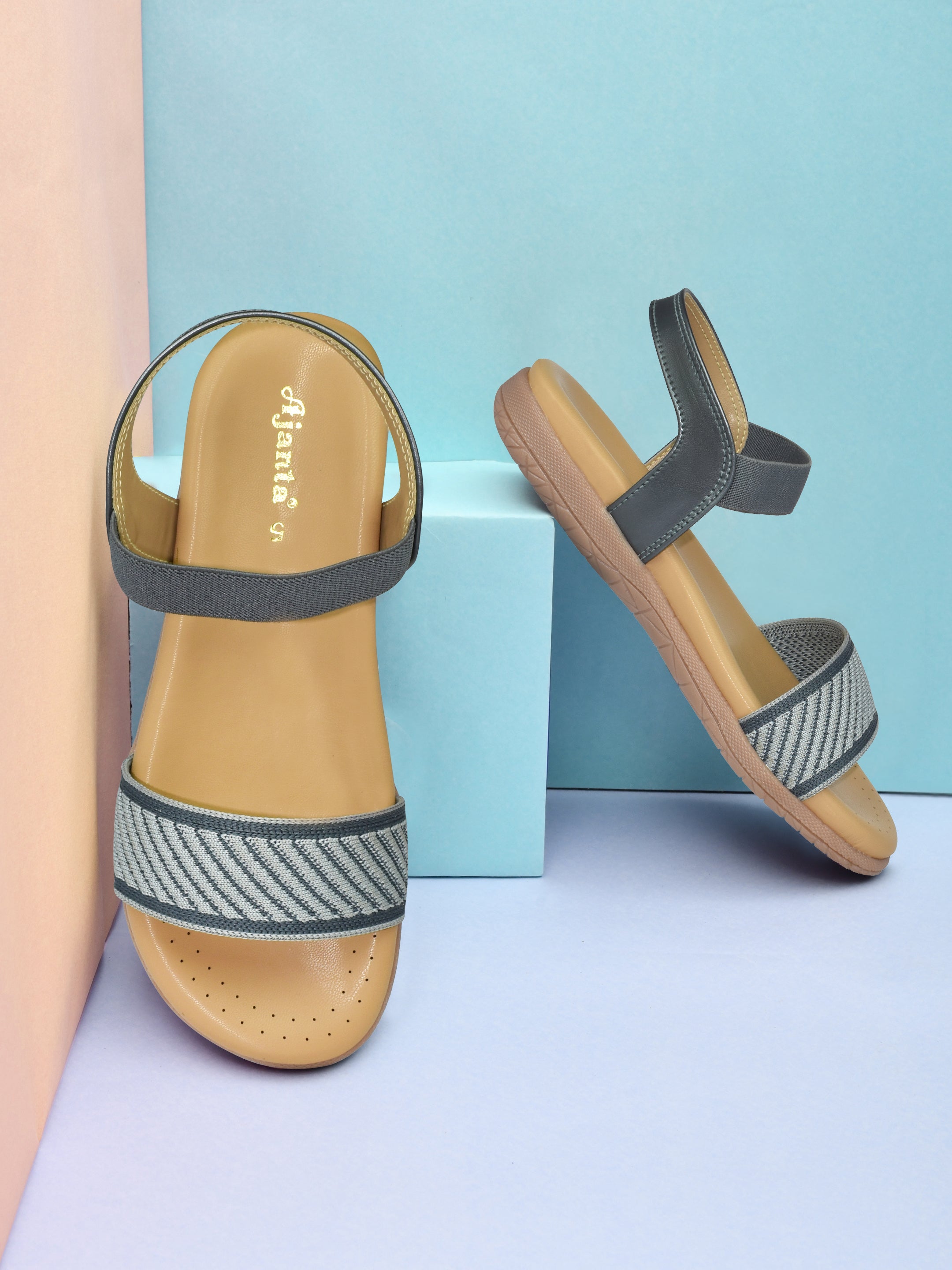 Ajanta Women Flat Sandal / Anti-Skid Flat Sandals / Elegant & Comfortable for Casual Outings EL4004