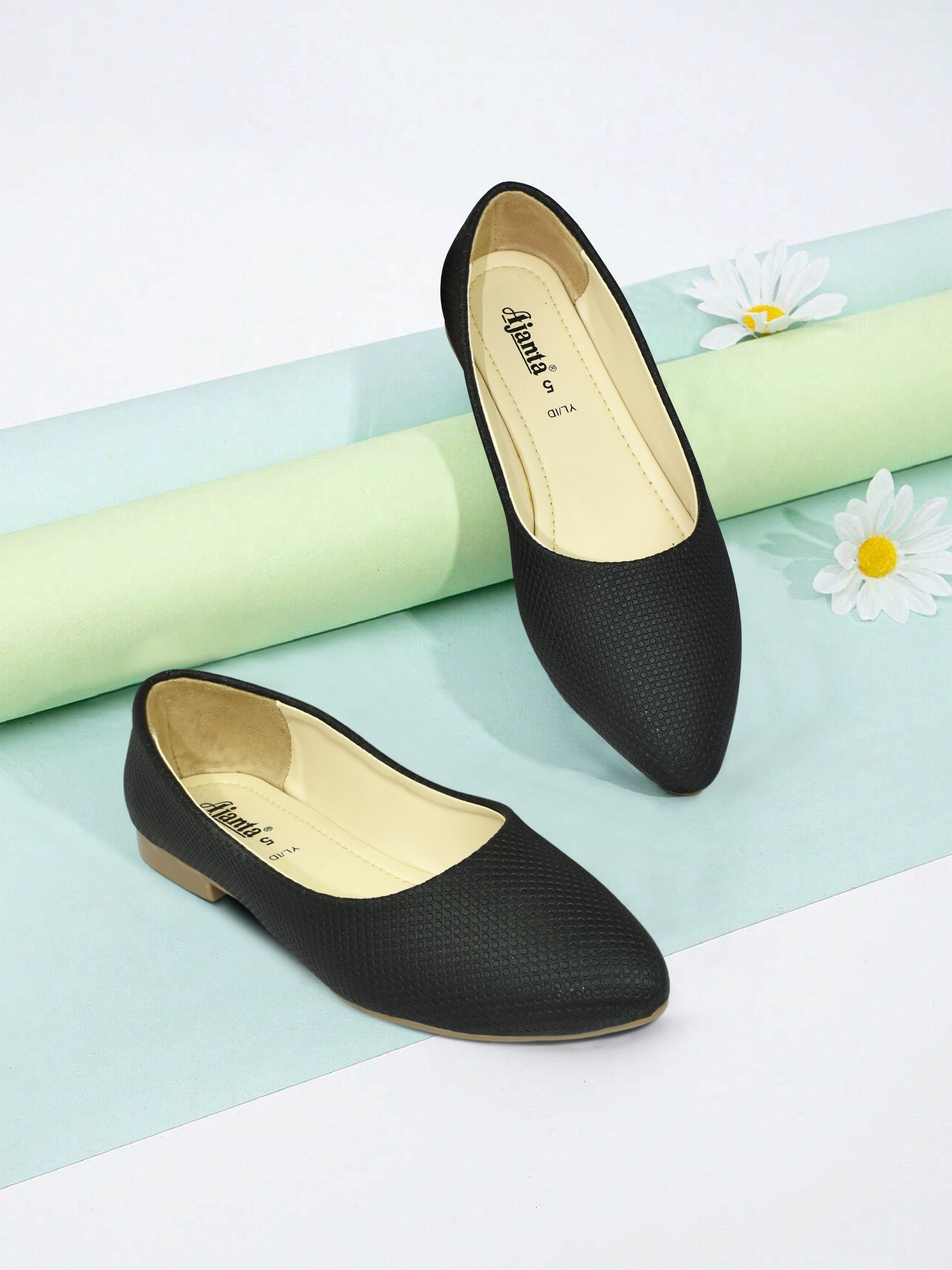 Ajanta Women Stylish Ethnic Slip on Comfortable Casual Flat Ballerina For Women / Fashionable, Anti-Slip Sole / Perfect for Everyday & Semi-Formal Use EL5018