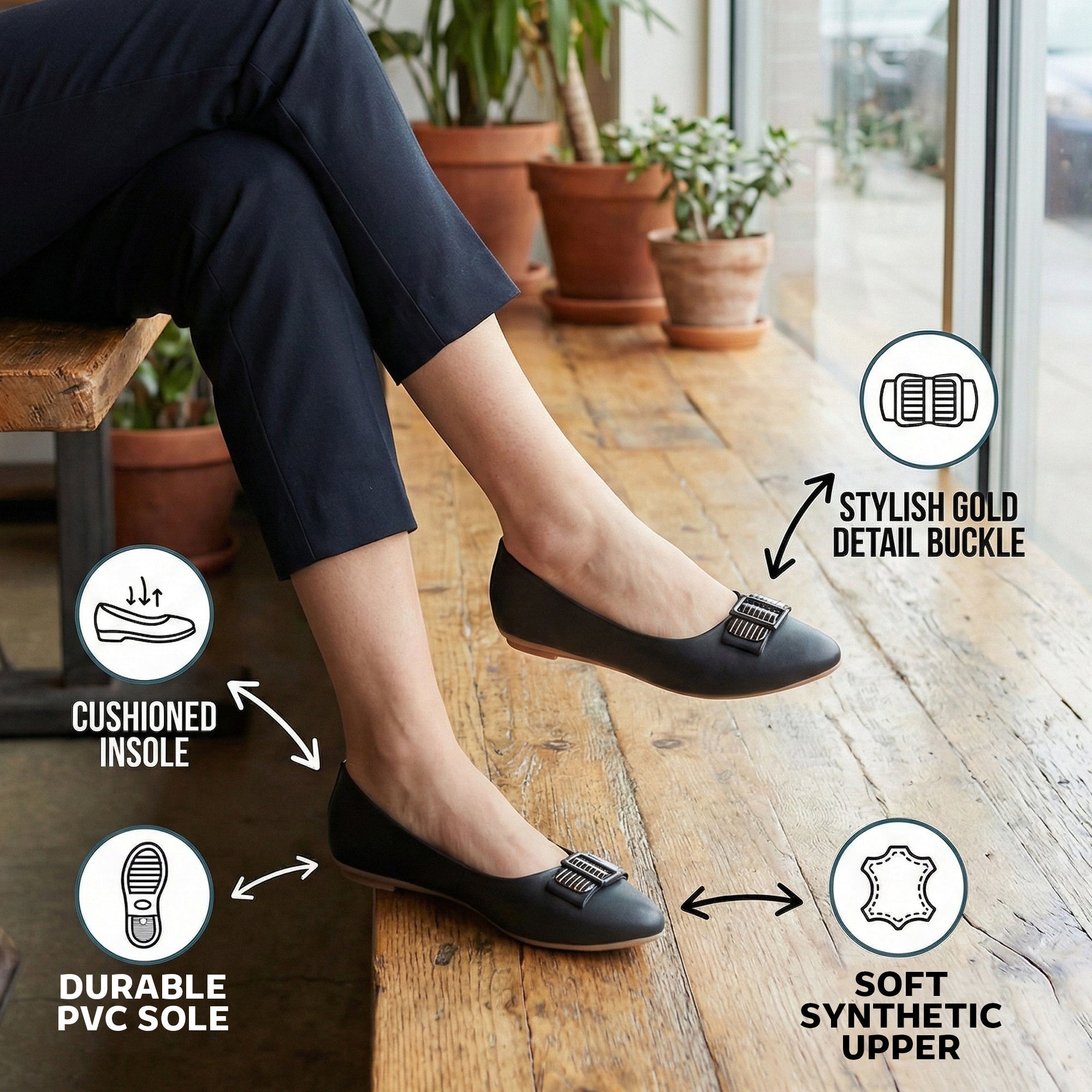 Ajanta Women's Slip On Bellies Stylish & Comfortable Ballerinas for Party Wear