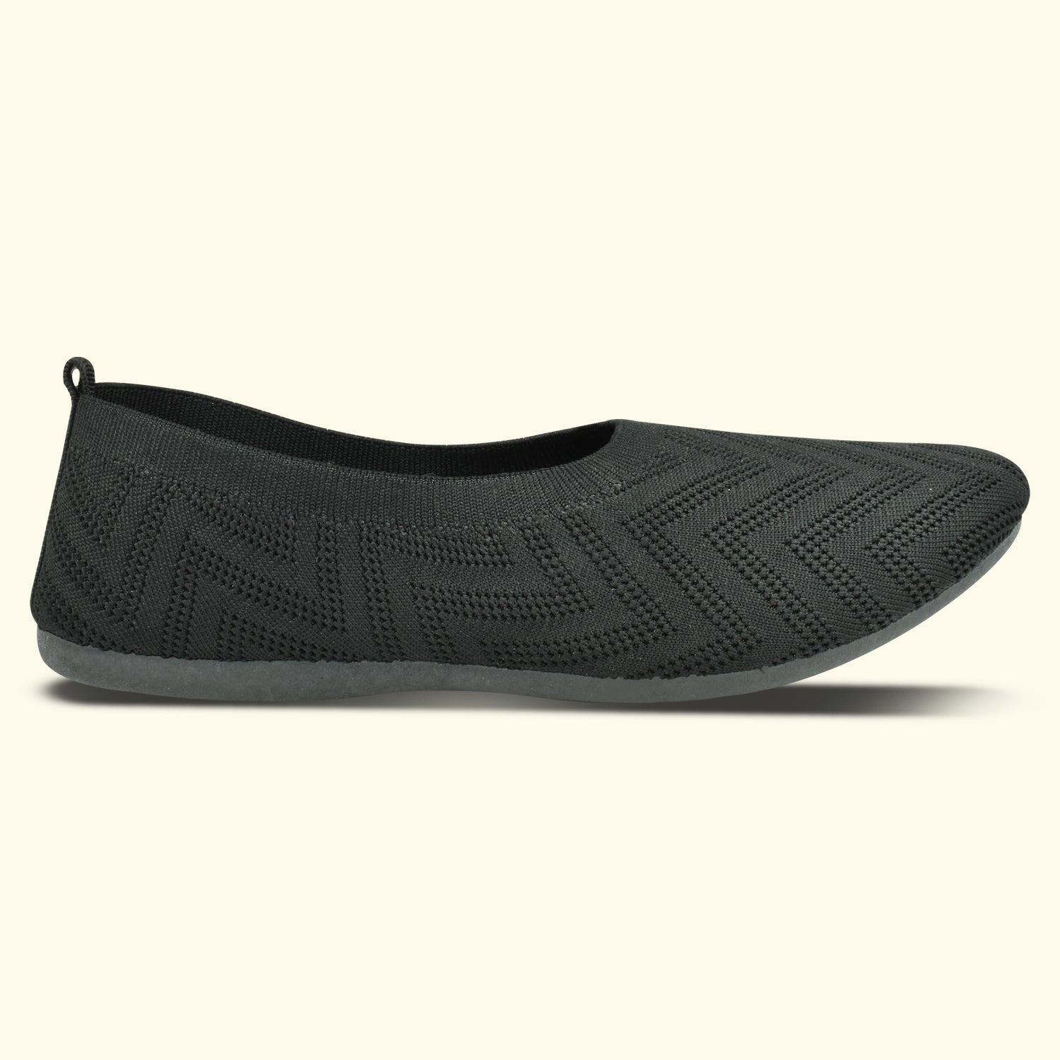 Ajanta Women's Black Bellies with Cushioned Comfort | Breathable Flynet Upper | Flexible PVC Sole | Stylish & Comfortable Bellies EL5031