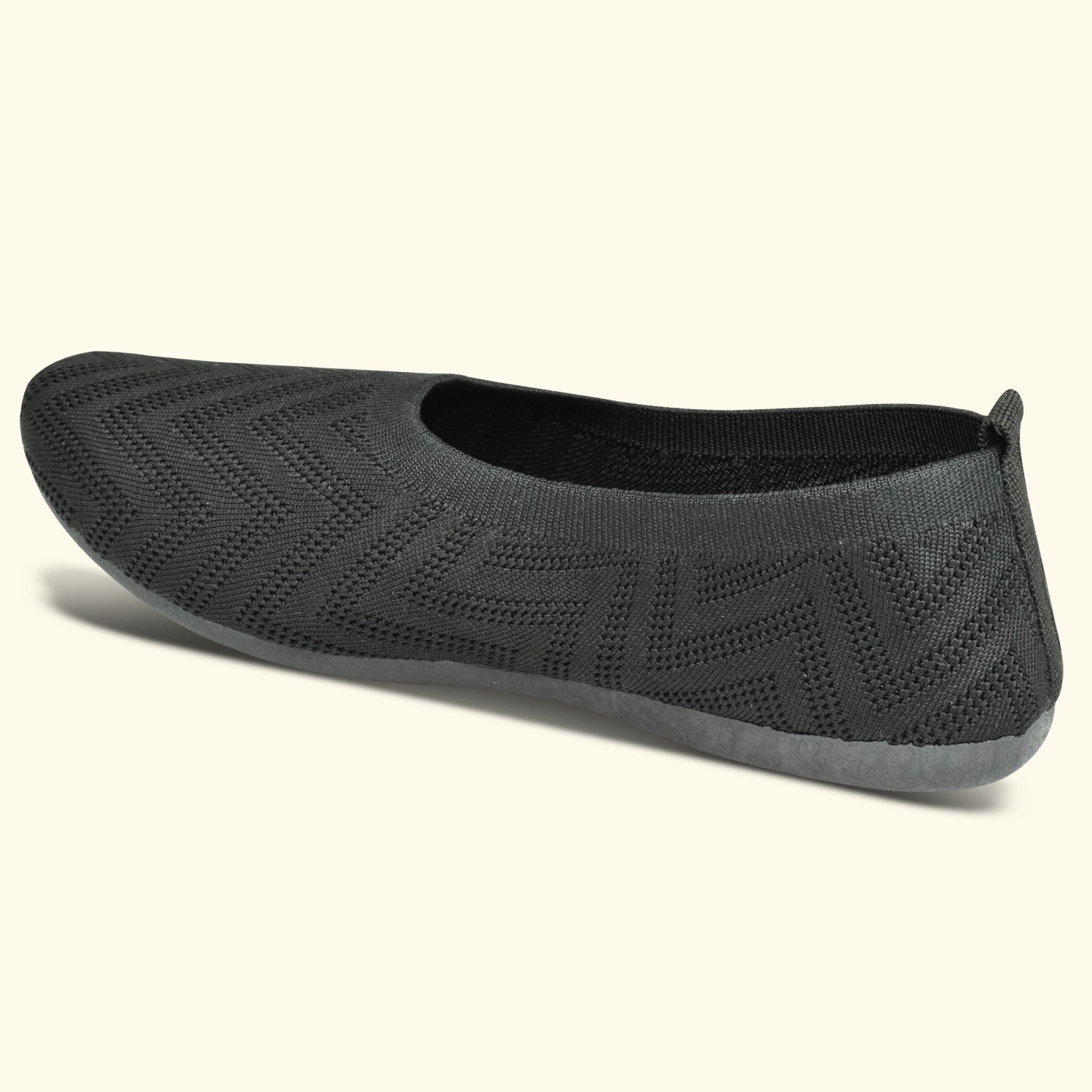 Ajanta Women's Black Bellies with Cushioned Comfort | Breathable Flynet Upper | Flexible PVC Sole | Stylish & Comfortable Bellies EL5031